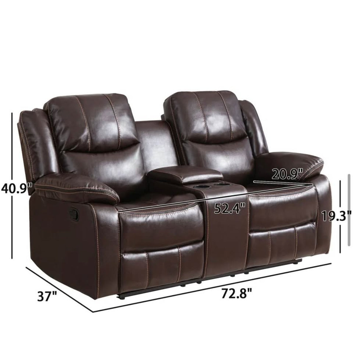 New 72.8” Double Reclining Loveseat w/ Console – Brown – Retail $1,199 Delivery Available