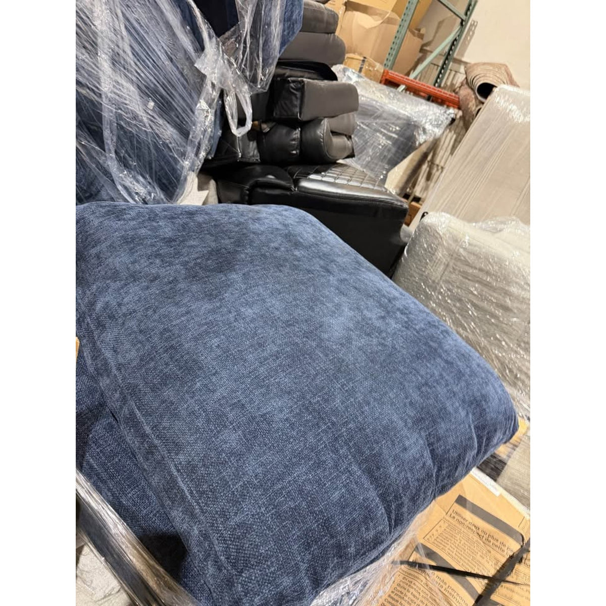 Latitude Run Worthland 8 Piece Modular Sectional Sofa Dark Blue Chenille Cloud Couch Deep Seat 143”