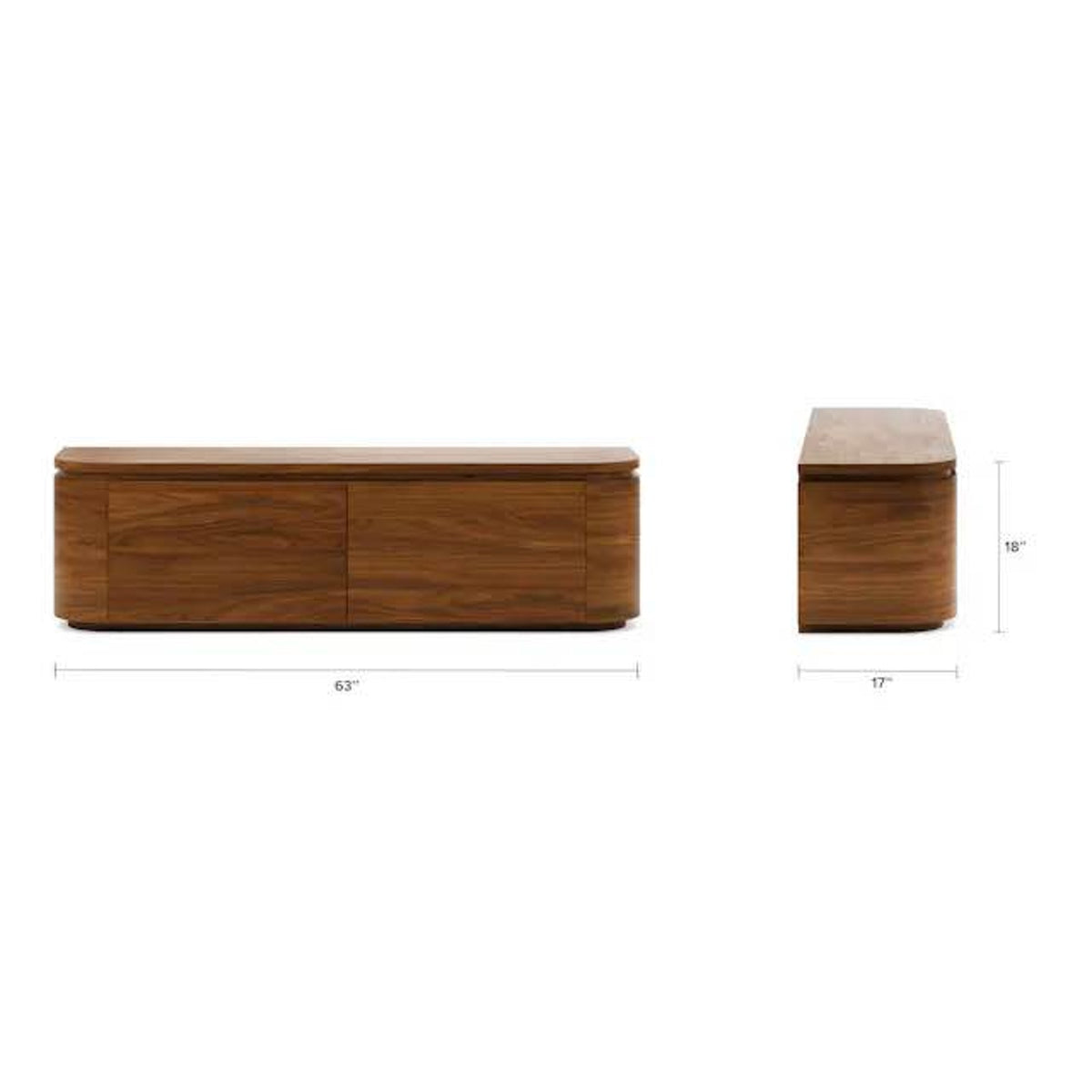 Article Maren 63” Low Media Unit – Walnut New Open Box - $900 Retail - Delivery Available