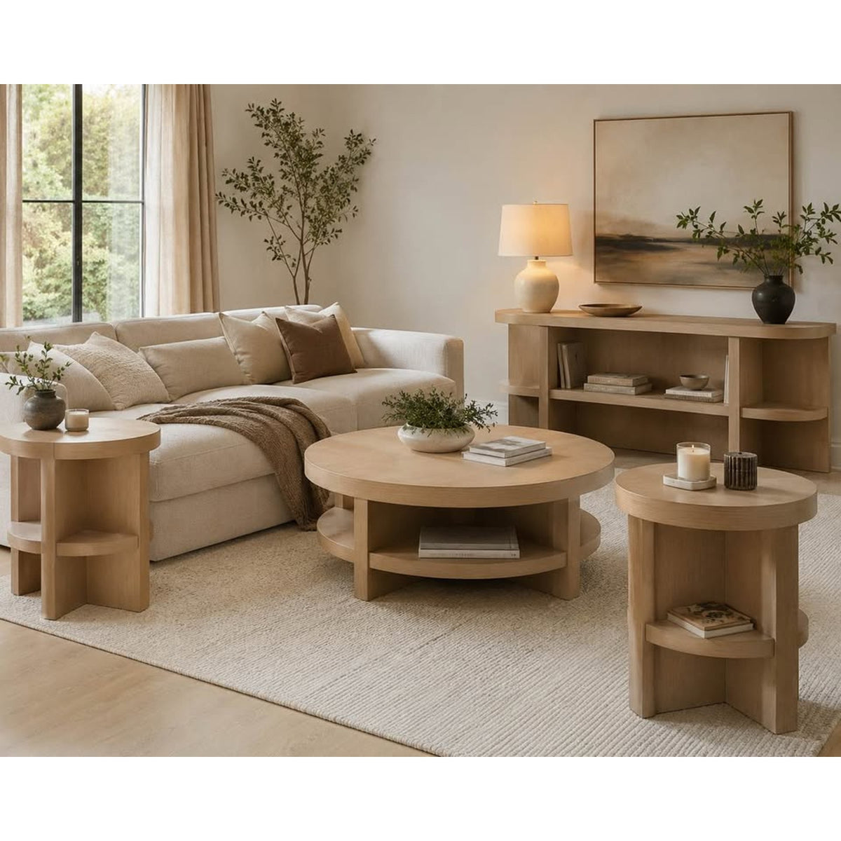 Joybird Bria 4-Piece Living Room Table Collection | New Open Box | Retail $3,599+ Delivery Available