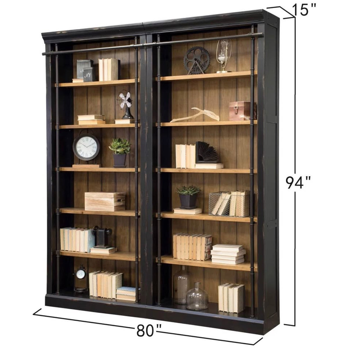 Birch Lane Lorna Bookcase Set + Rolling Ladder | Retail $5,342 | New Open Box Delivery Available