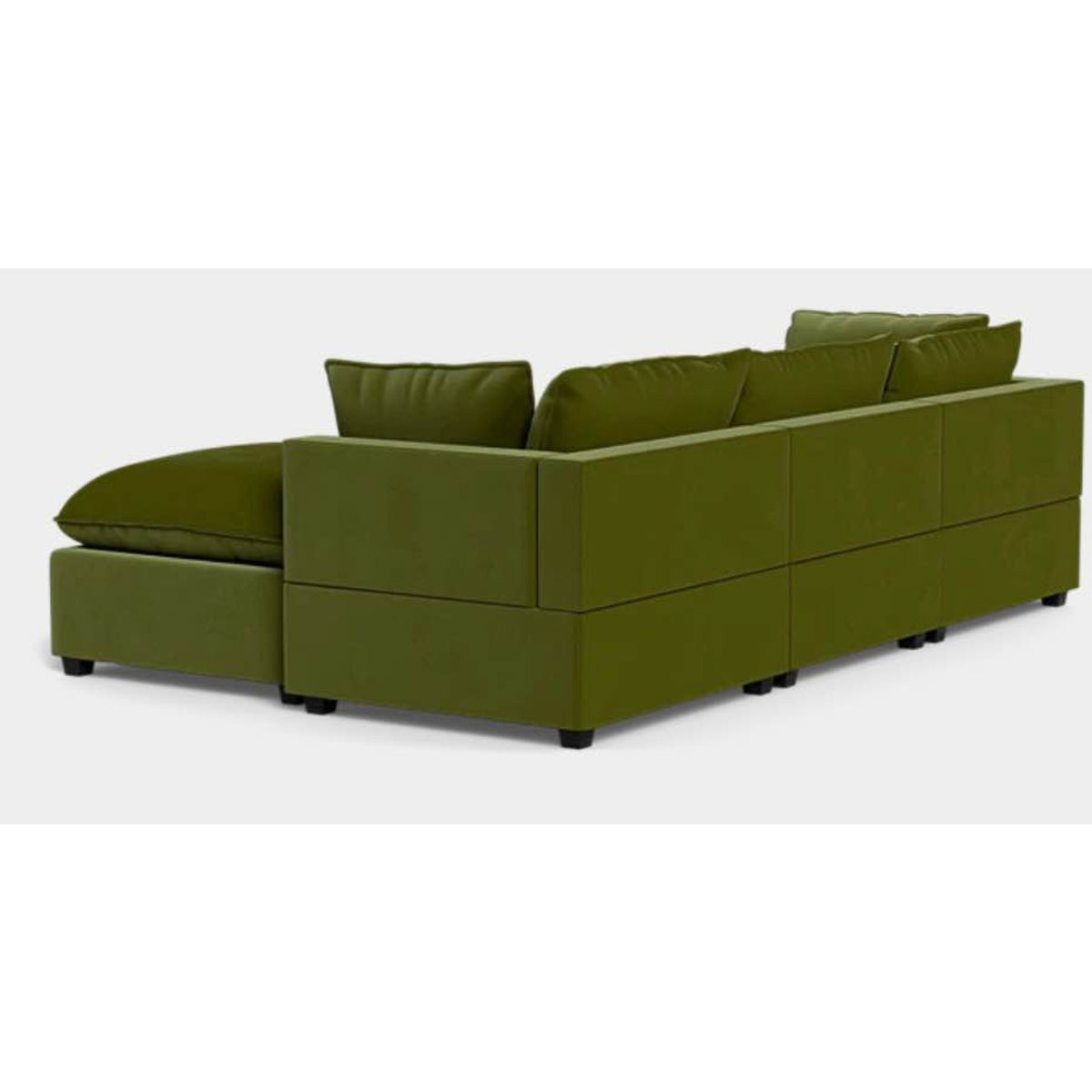 Albany Park Kova Pillow Cushion Sofa + Ottoman | Olive Performance Velvet | 122” Delivery Available