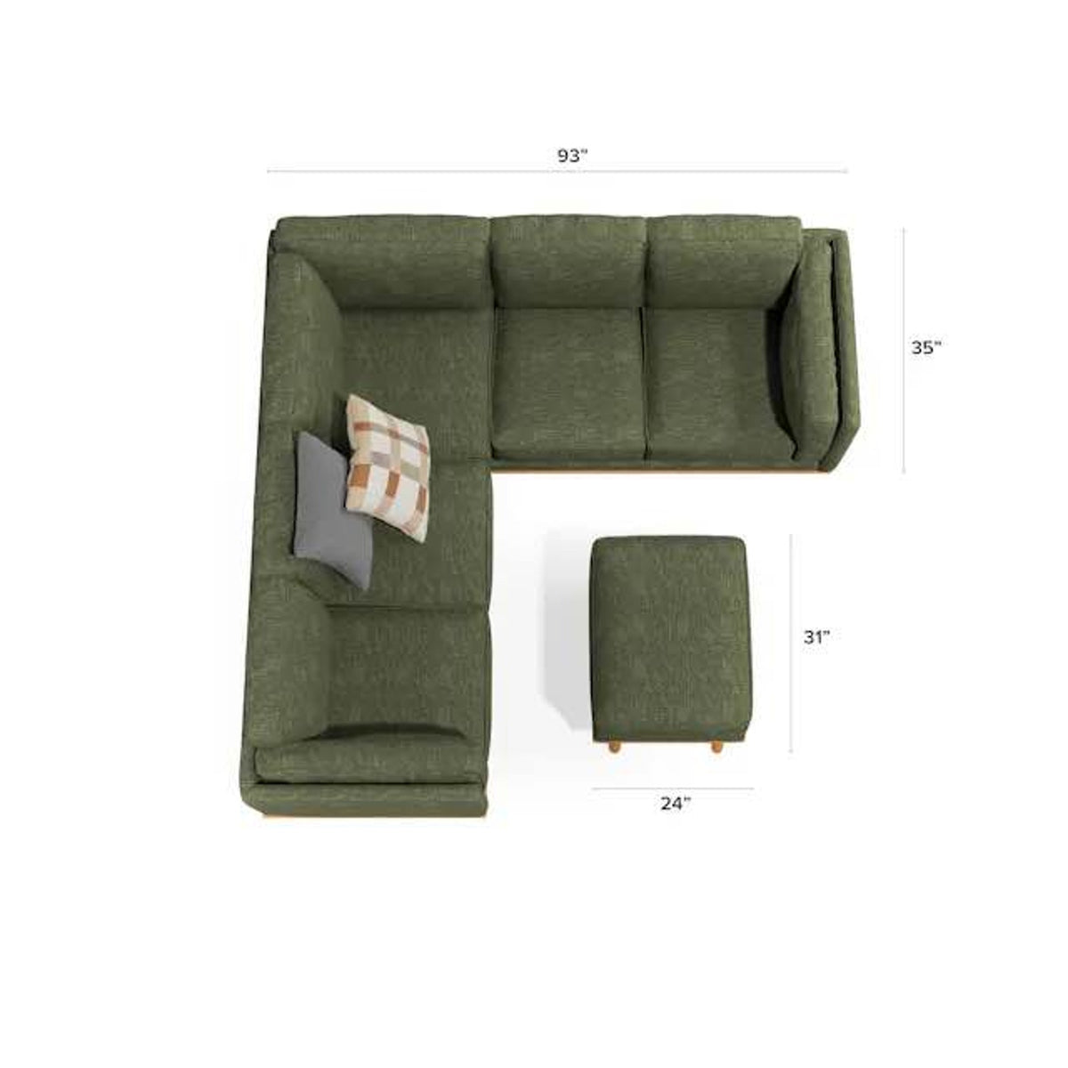 Article Timber 93” Corner Sectional + Ottoman – $2,798 Retail – Delivery Available