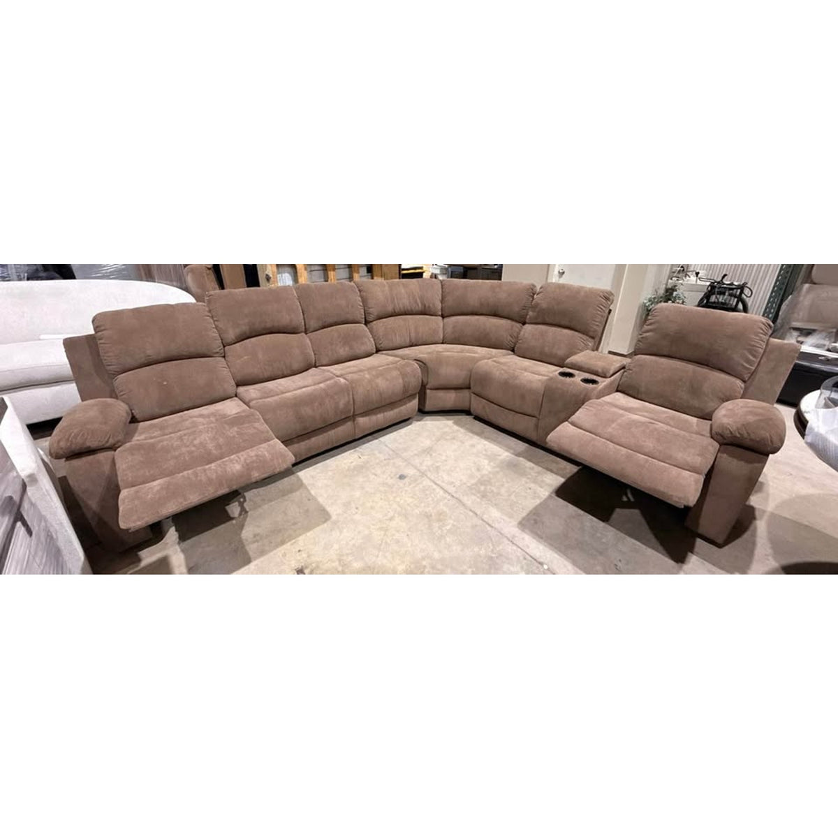 Brown Reclining Sectional with Storage Consoles | 3pcs New Open Box - Delivery Available