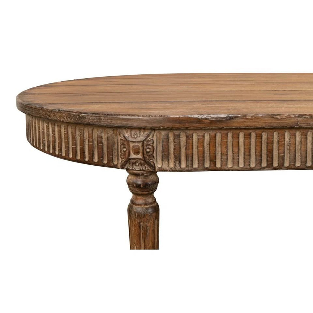 Sarreid Solid Pine Oval Dining Table | Farmhouse Pedestal Table $4k Retail - Open Box Delivery Avail