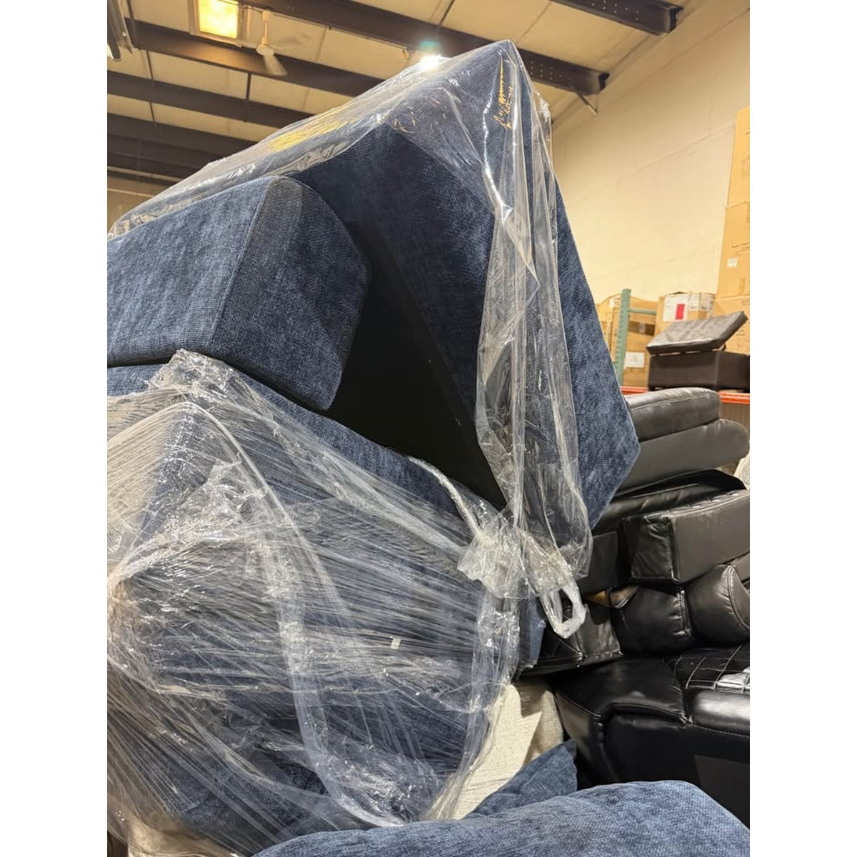 Latitude Run Worthland 8 Piece Modular Sectional Sofa Dark Blue Chenille Cloud Couch Deep Seat 143”
