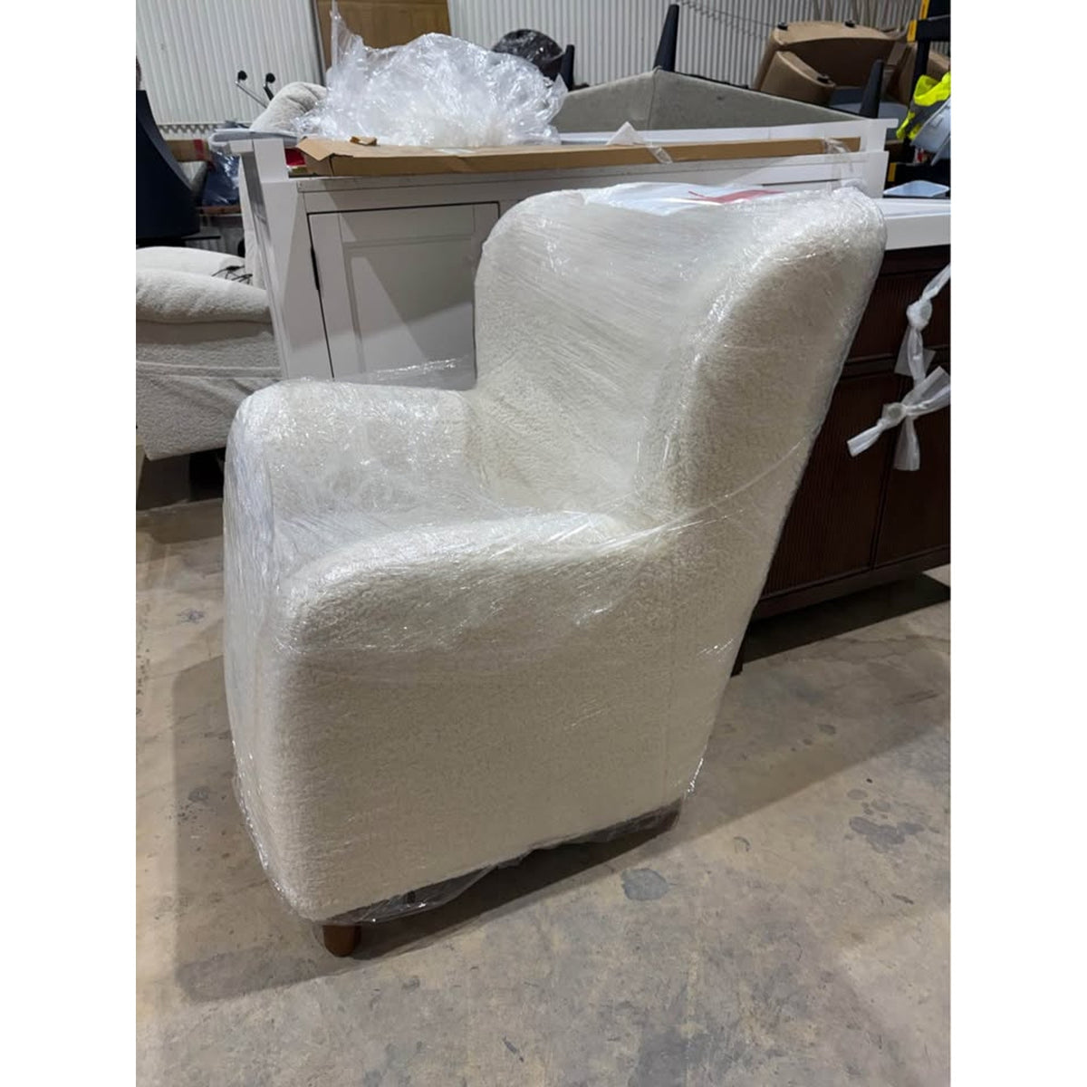 Article Archie Shearling Accent Lounge Chair – White Open Box $700 Retail Delivery Available