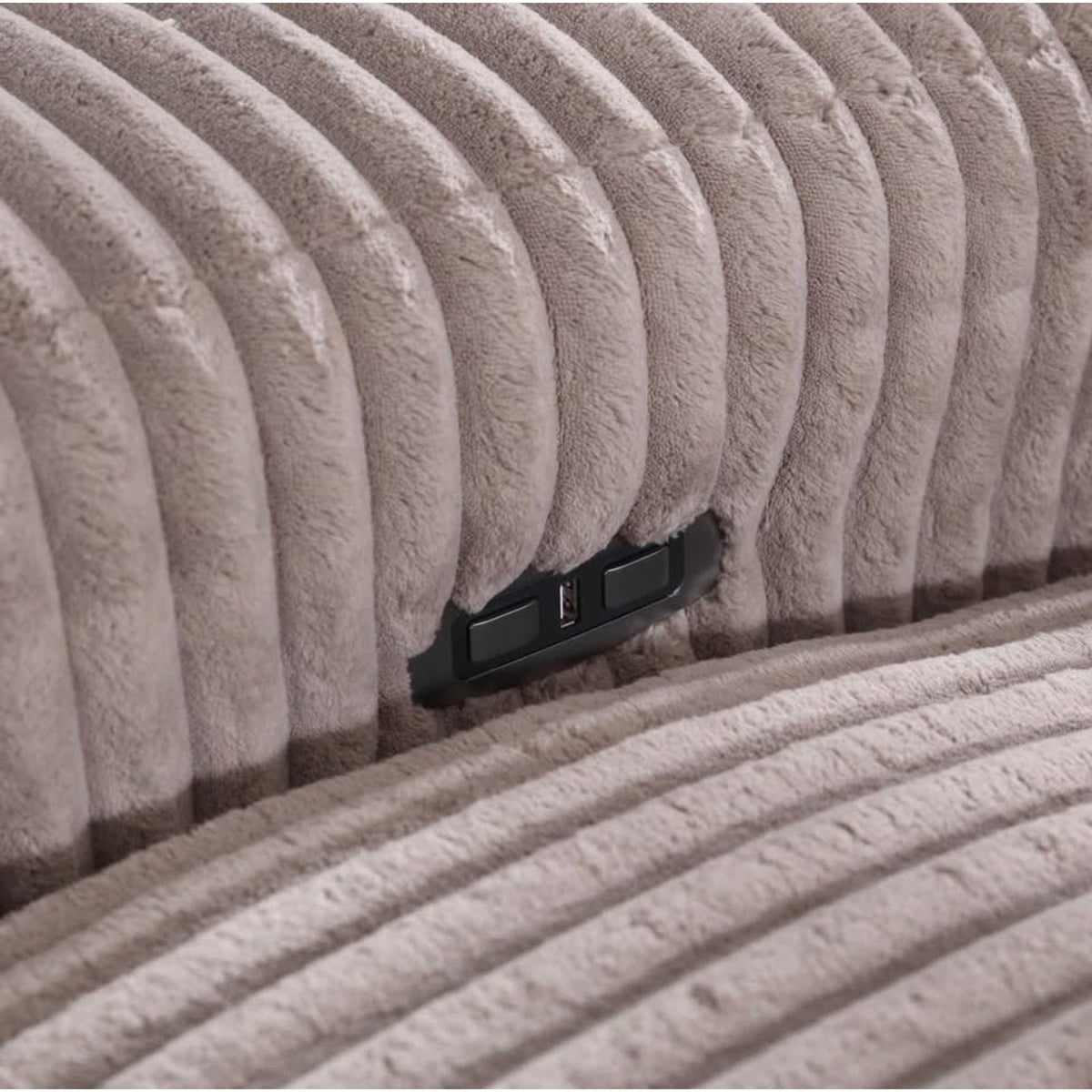 New 87” Dual Power Reclining Corduroy Loveseat – Mushroom Taupe – Retail $1,599 – Delivery Available