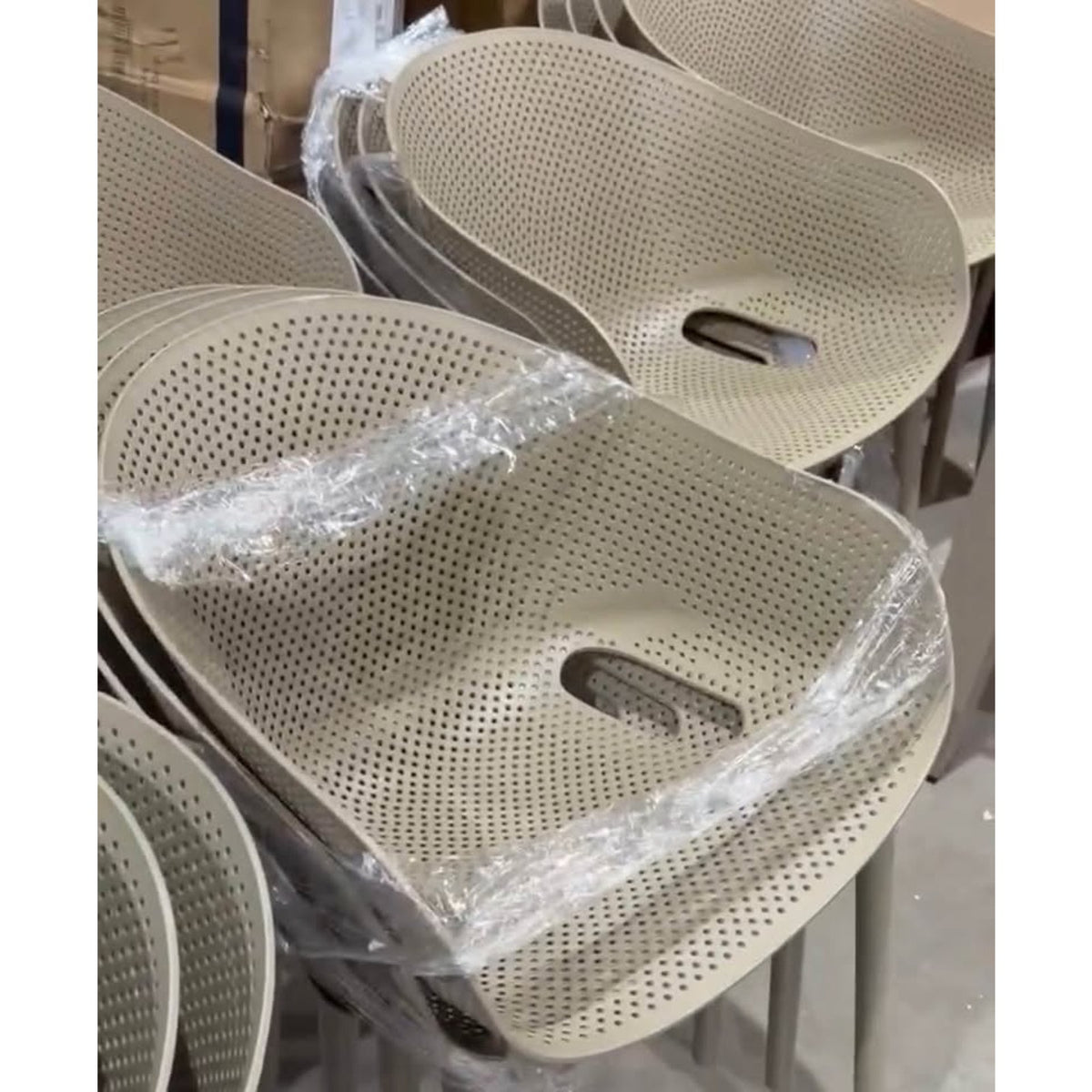 New AllModern Outdoor Dining Chairs – Sand Beige – Stackable – Up to 8 Available –Delivery Available
