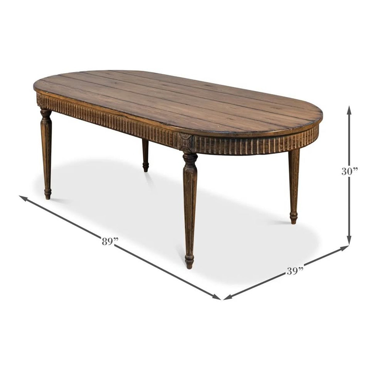 Sarreid Solid Pine Oval Dining Table | Farmhouse Pedestal Table $4k Retail - Open Box Delivery Avail