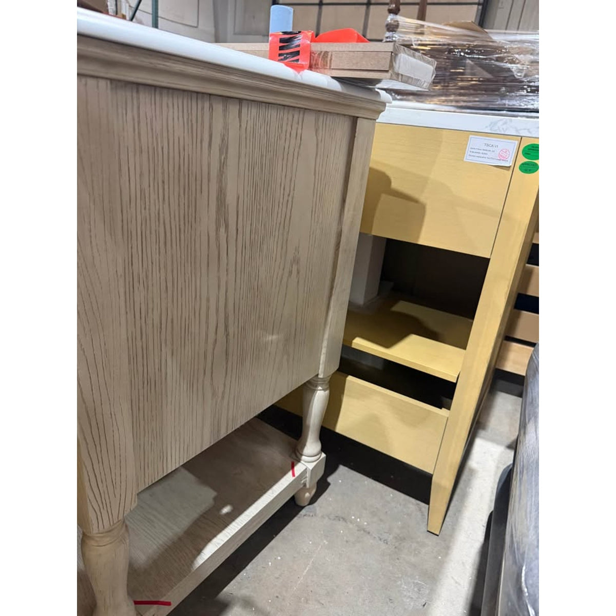 Kitchen Bath Collection 42” Bathroom Vanity – SHIPPING DAMAGE Weathered Oak Finish