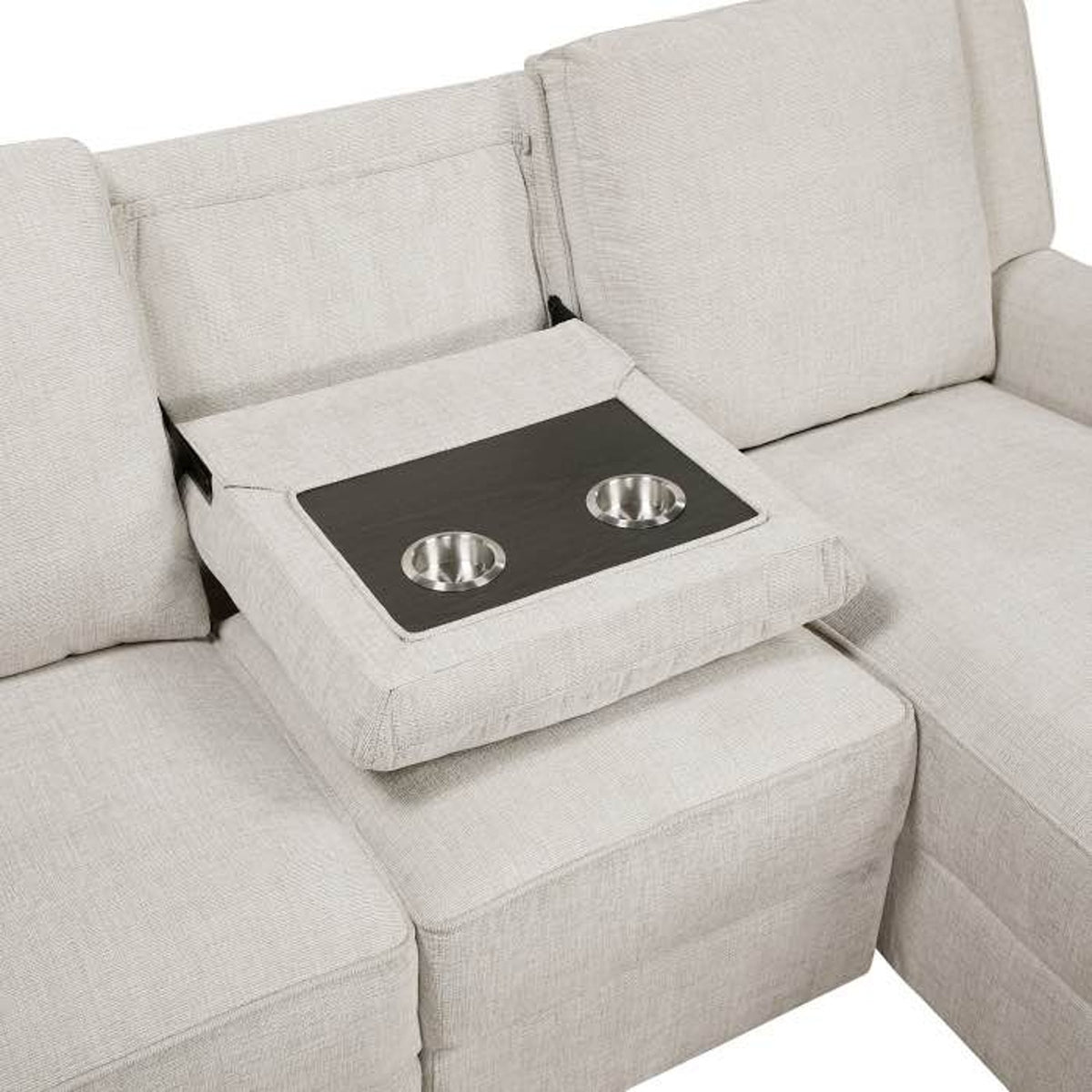 Homelegance Monterey 2-Piece Reclining Sectional w/ Chaise – Beige – Retail $1,399 Delivery Avail