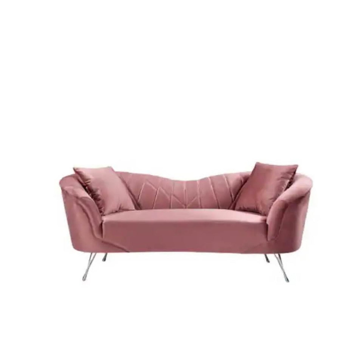 New Rose Pink Velvet 70” Loveseat – Retail $1,182 – Delivery Available