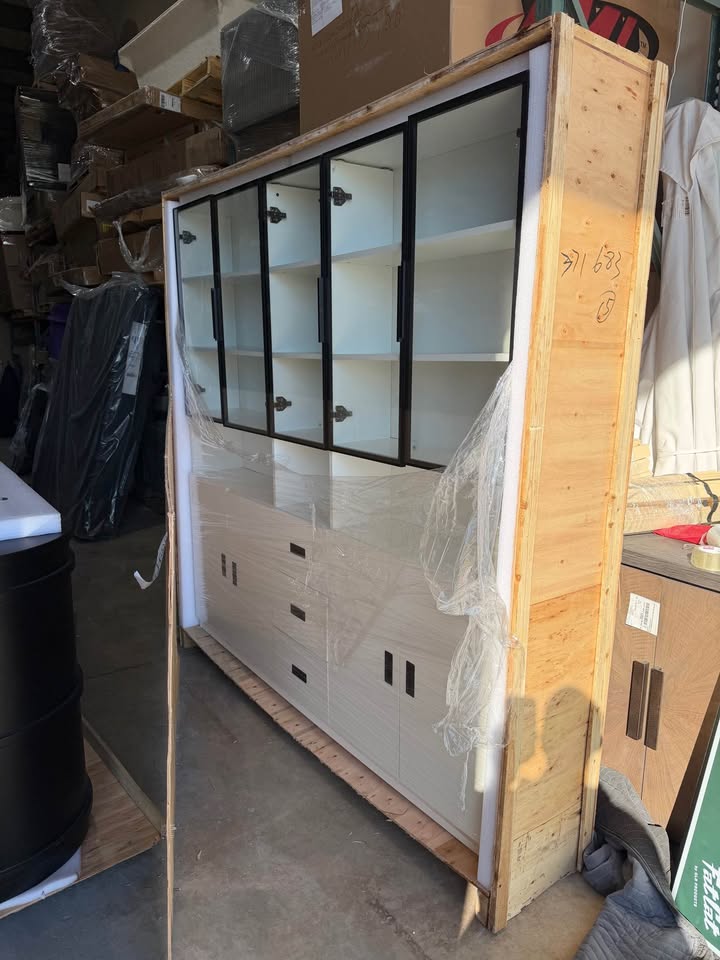 Hokku Designs Kahl 79″ Display Cabinet & Bookcase – Retail $4,199 – Delivery Available