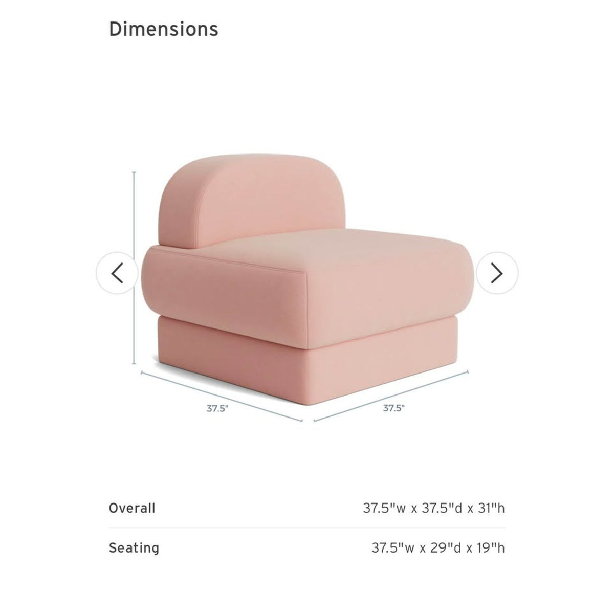 Joybird Dyer Chair | Royal Blush | New Open Box - $1212 Retail - Delivery Available