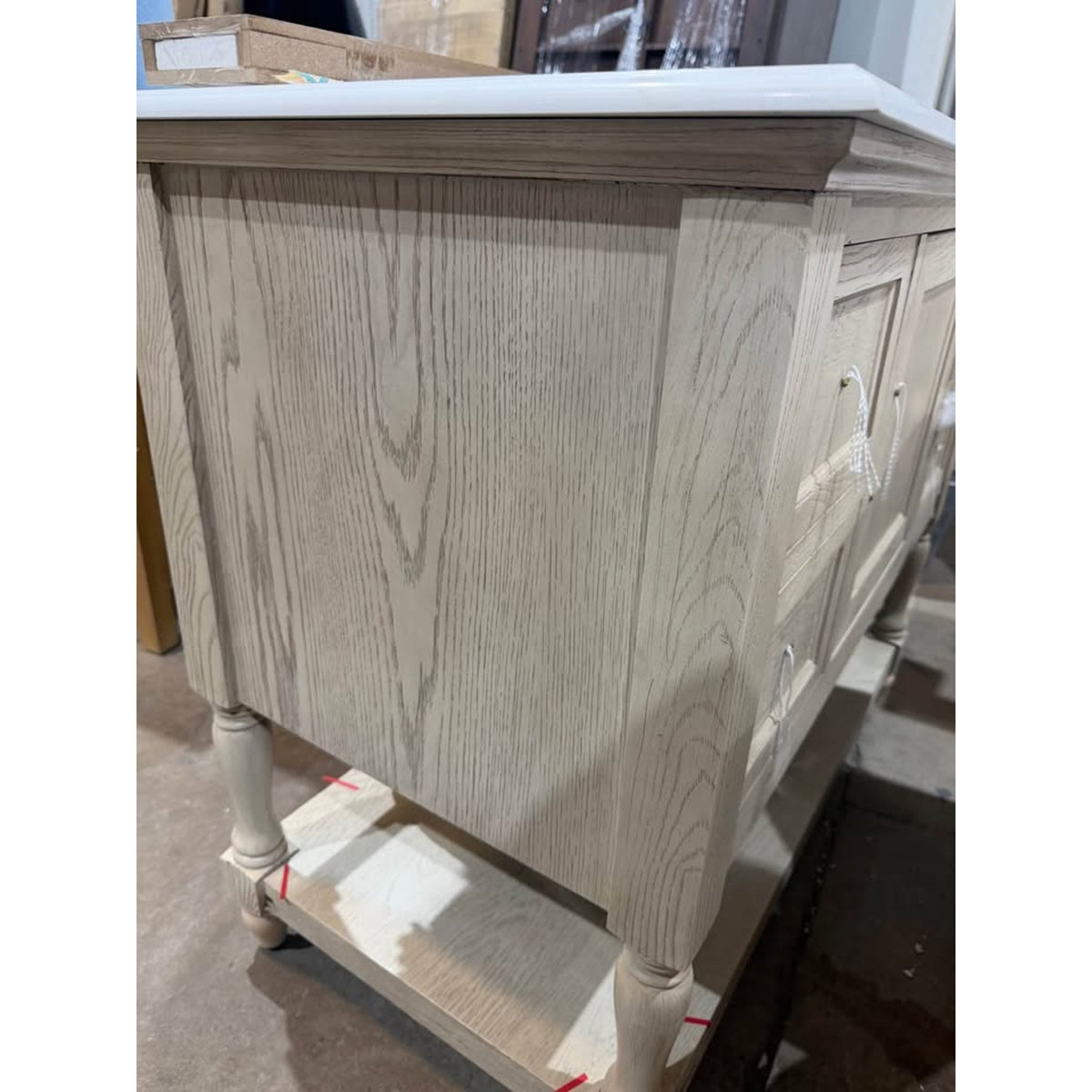 Kitchen Bath Collection 42” Bathroom Vanity – SHIPPING DAMAGE Weathered Oak Finish