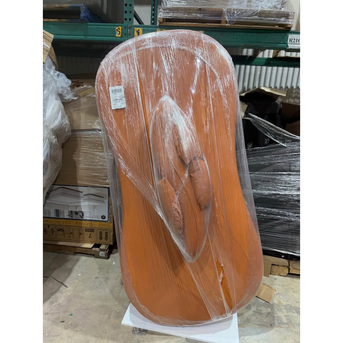 New Curved Double-Sided MCM Sofa – Orange – $2,840 Retail – Open Box - Delivery Available