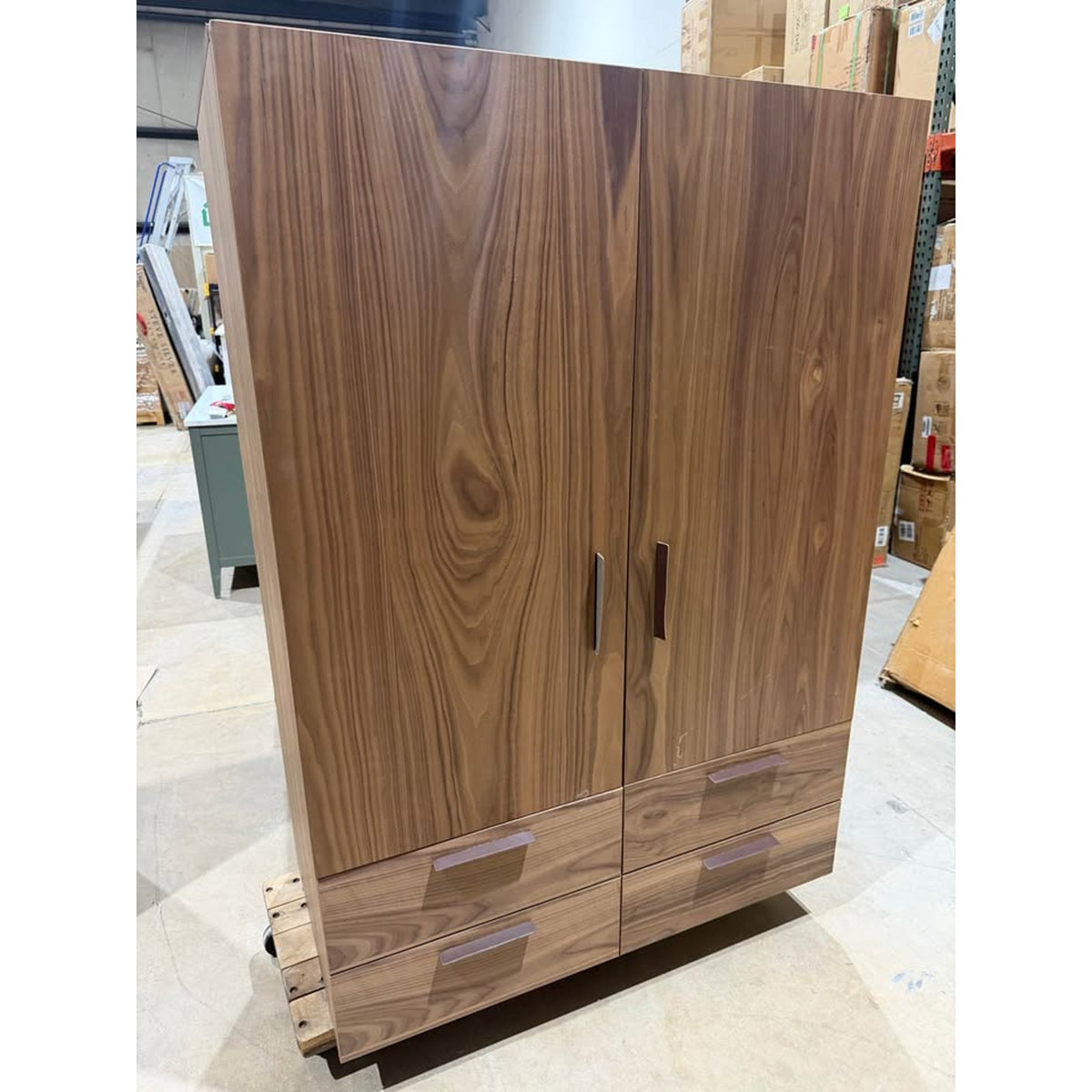 New Modern Walnut Designer Wardrobe Armoire Cabinet Storage 44” Blu Dot - Delivery Available