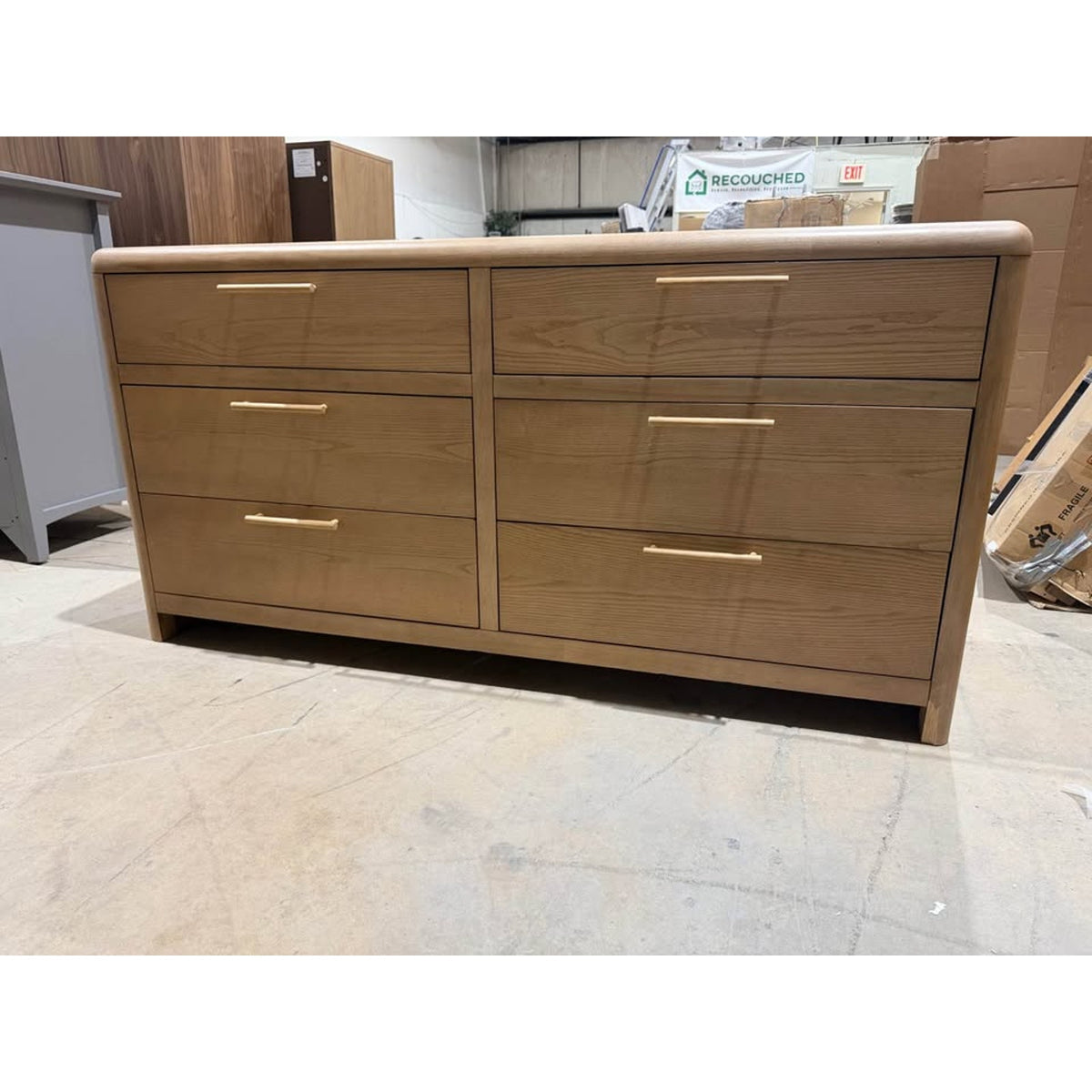 New Modern Light Oak 68” 6-Drawer Dresser - New Open Box - Delivery Available