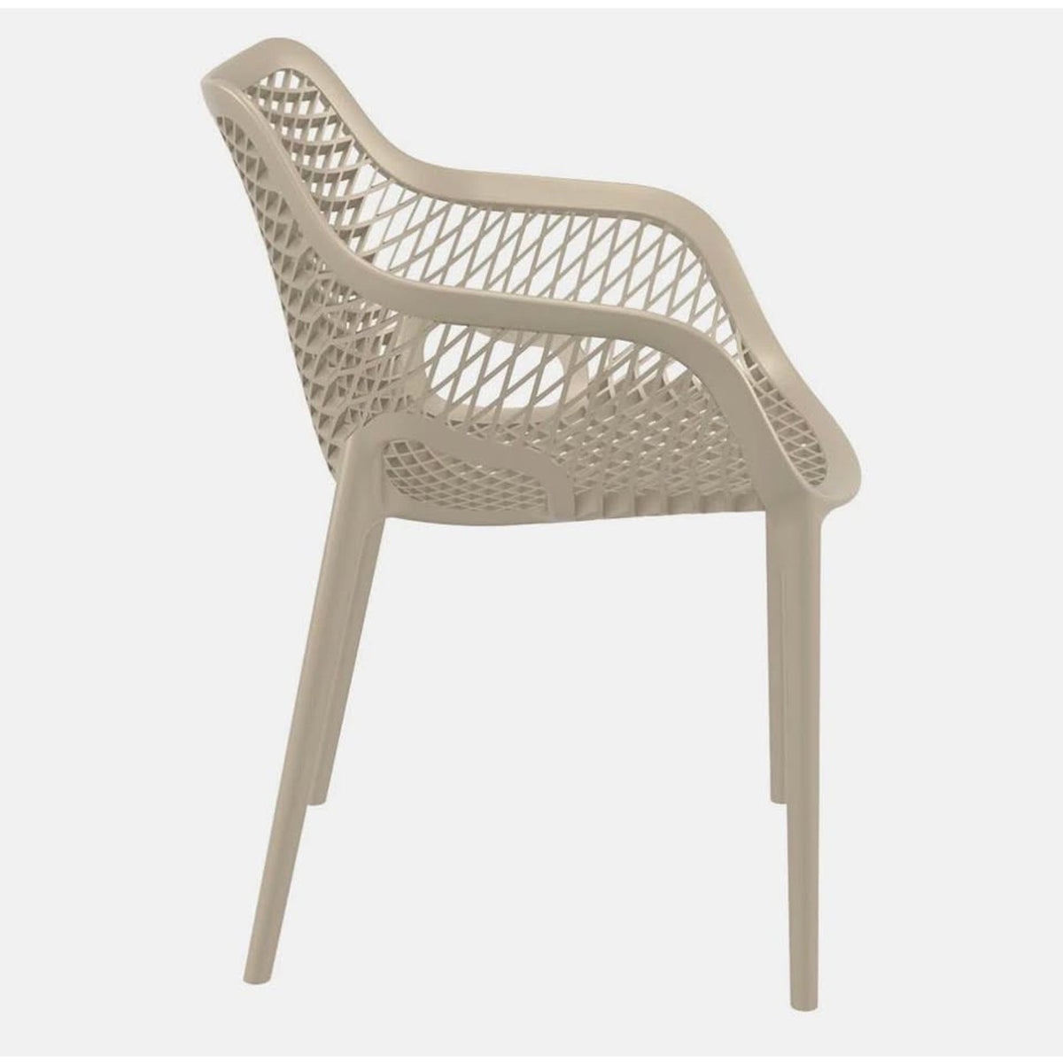 New AllModern Outdoor Dining Chairs – Sand Beige – Stackable – Up to 8 Available –Delivery Available