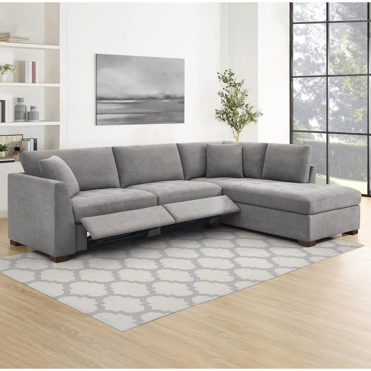 New Thomasville Miles Gray Power Sectional w/ Chaise | $1,699 Retail | Delivery Available