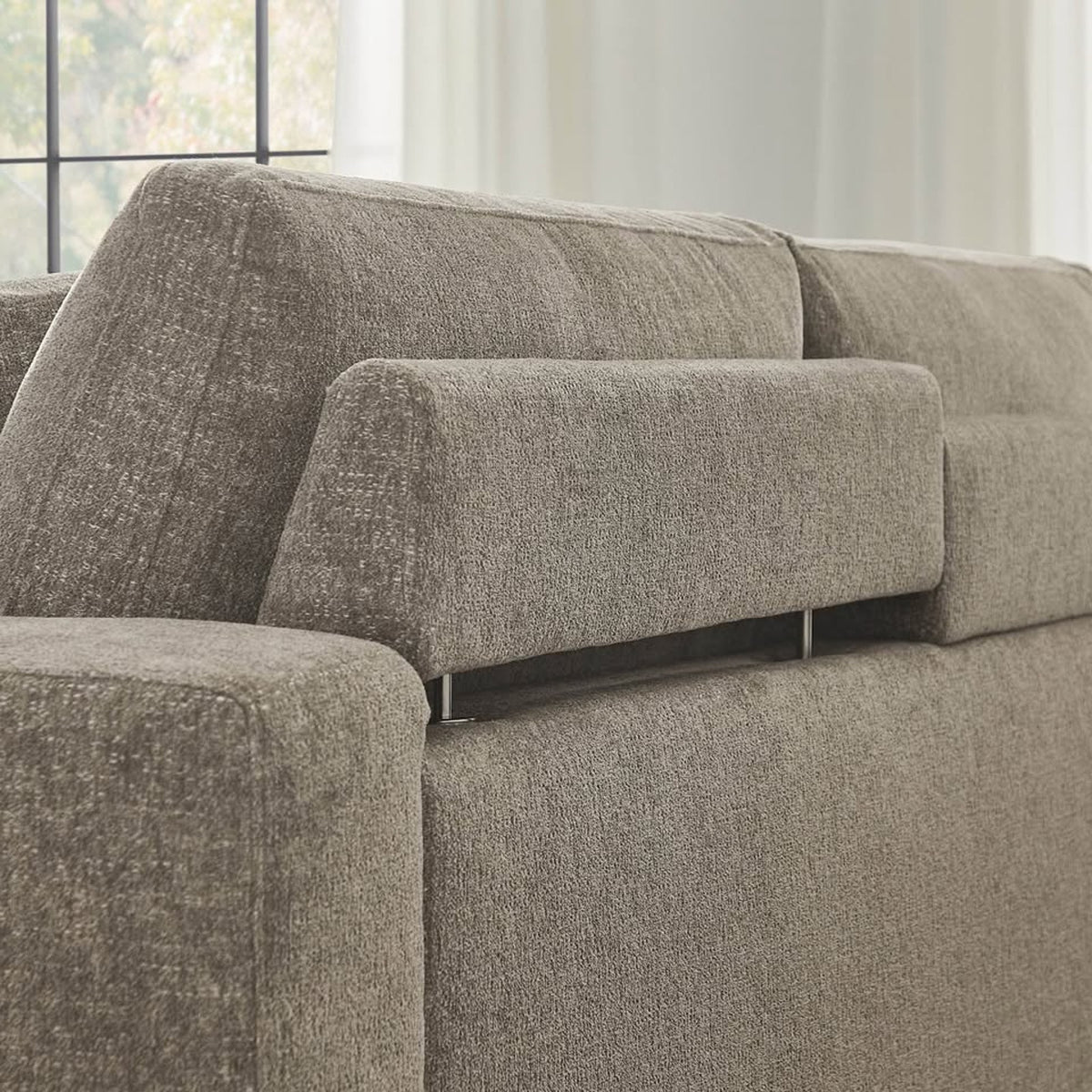New Aiden & Ivy Hawthorne 3-Piece Sectional w/ Ottoman – Taupe | $2,349 Retail | Delivery Available