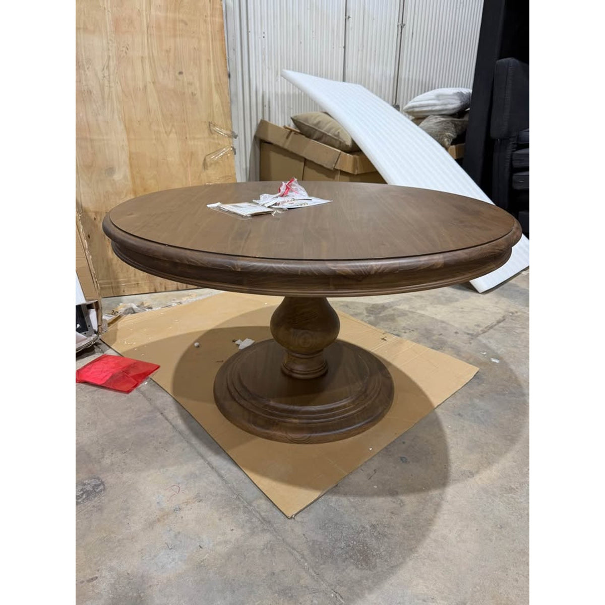 Kosas Home Adrienne 54” Round Dining Table – Almond Brown – New Open Box - $1700 Retail - Delivery