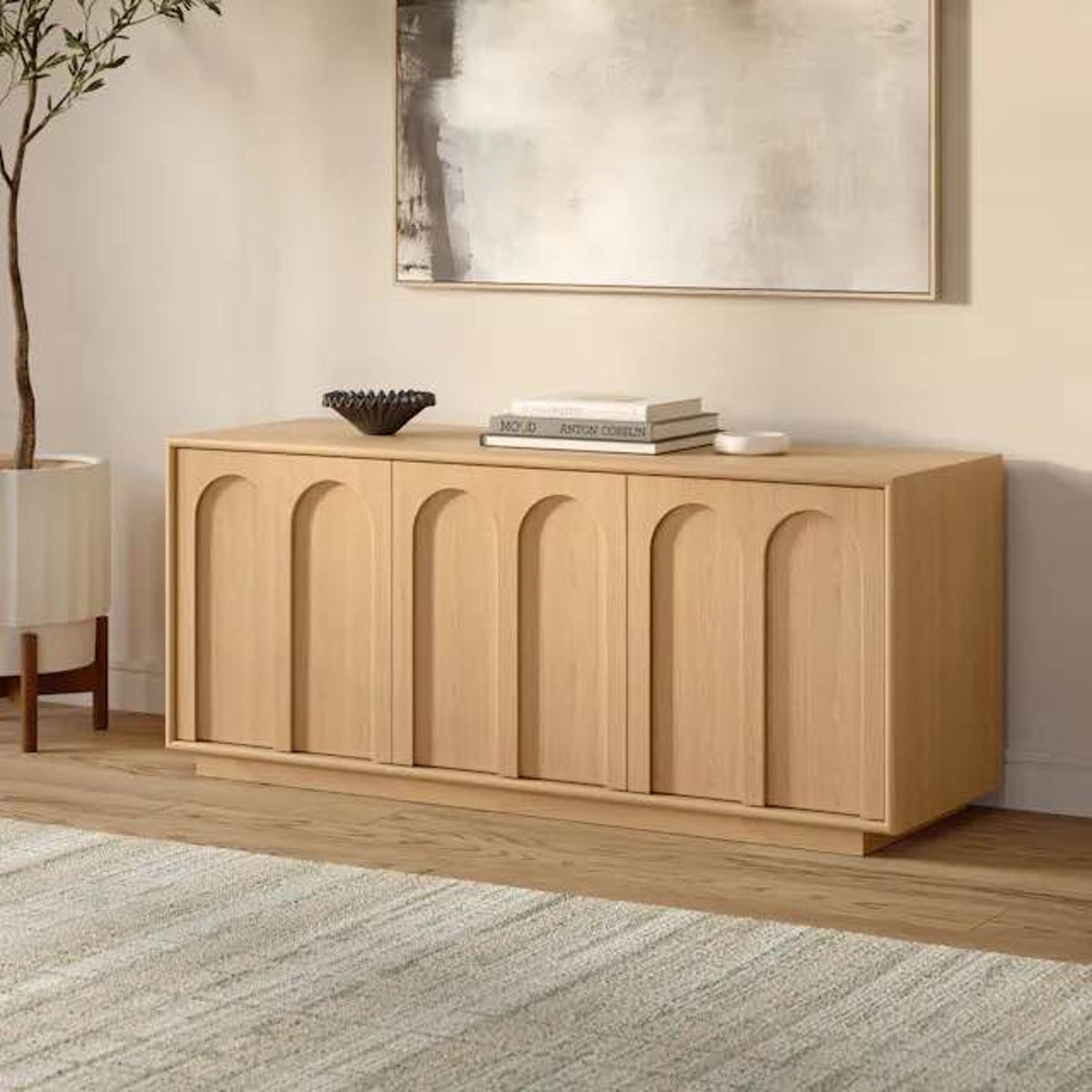 Article Prima 55.5” Media Unit – White Oak – $999 Retail – Delivery Available