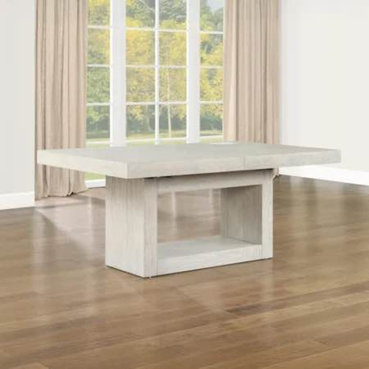New 70”-88” Extension Dining Table | New Open Box “Sand” Beige Wood Delivery Available