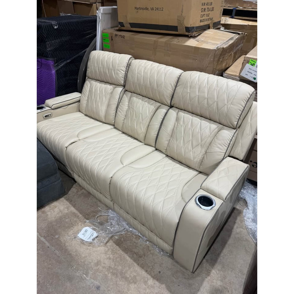 Latitude Run Kruze 82” Power Reclining Sofa | Faux Leather | New Open Box - Delivery Available