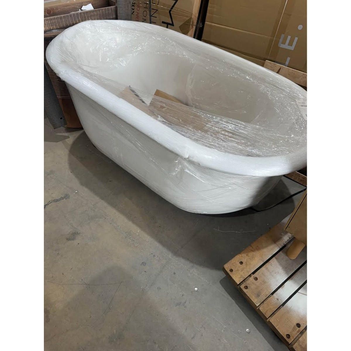 MTI Baths Hamilton 58” Freestanding Soaking Bathtub – Gloss White - Small Blemishes - Delivery Avail