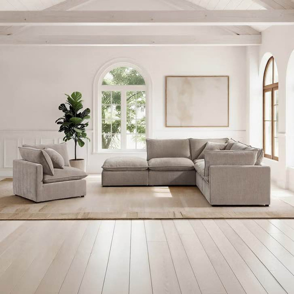 Aiden & Ivy Sydney 6-Piece Modular Sectional with Ottoman – Taupe – $2,299 Costco Retail Delivery