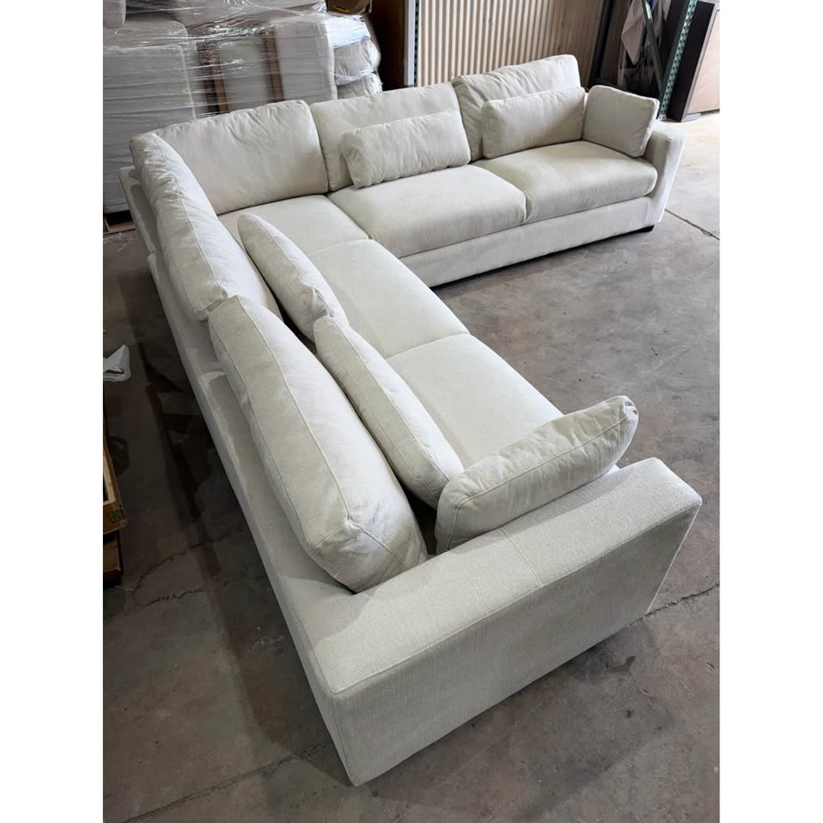New 117” x 117” Oversized 3-Piece Corner Sectional | Ivory Cream | NEW OPEN BOX - Delivery Available