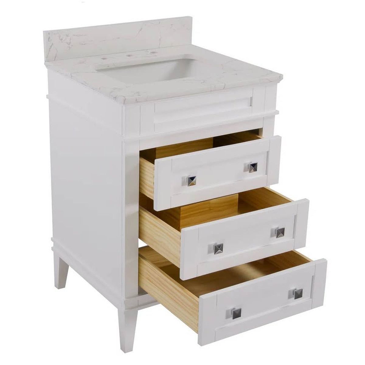 24” Carrara Marble White Bathroom Vanity – $1,049 Retail – Delivery Available