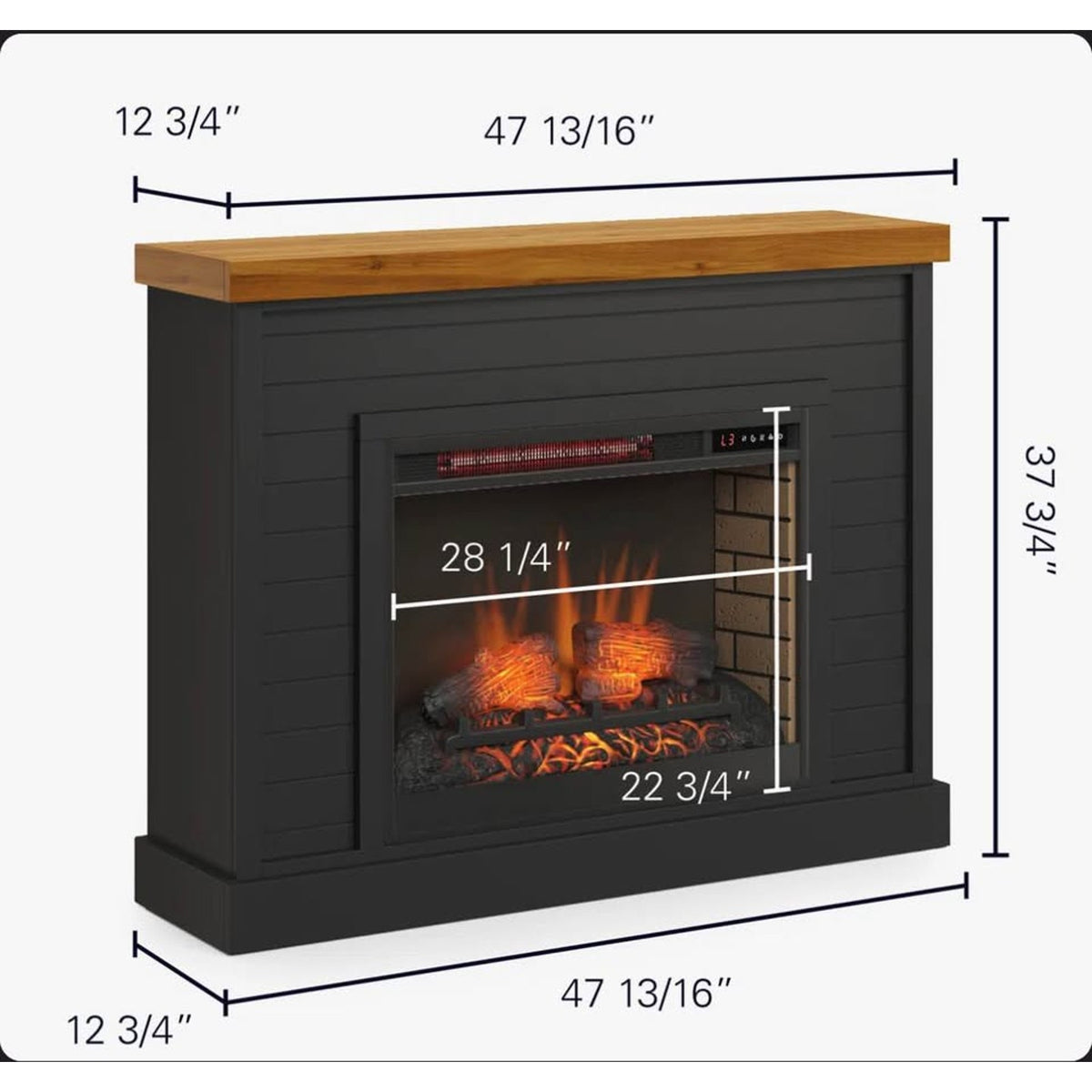 New 48” Electric Fireplace & Mantle Adjustable Flame/Heat Remote $1299 Delivery Available