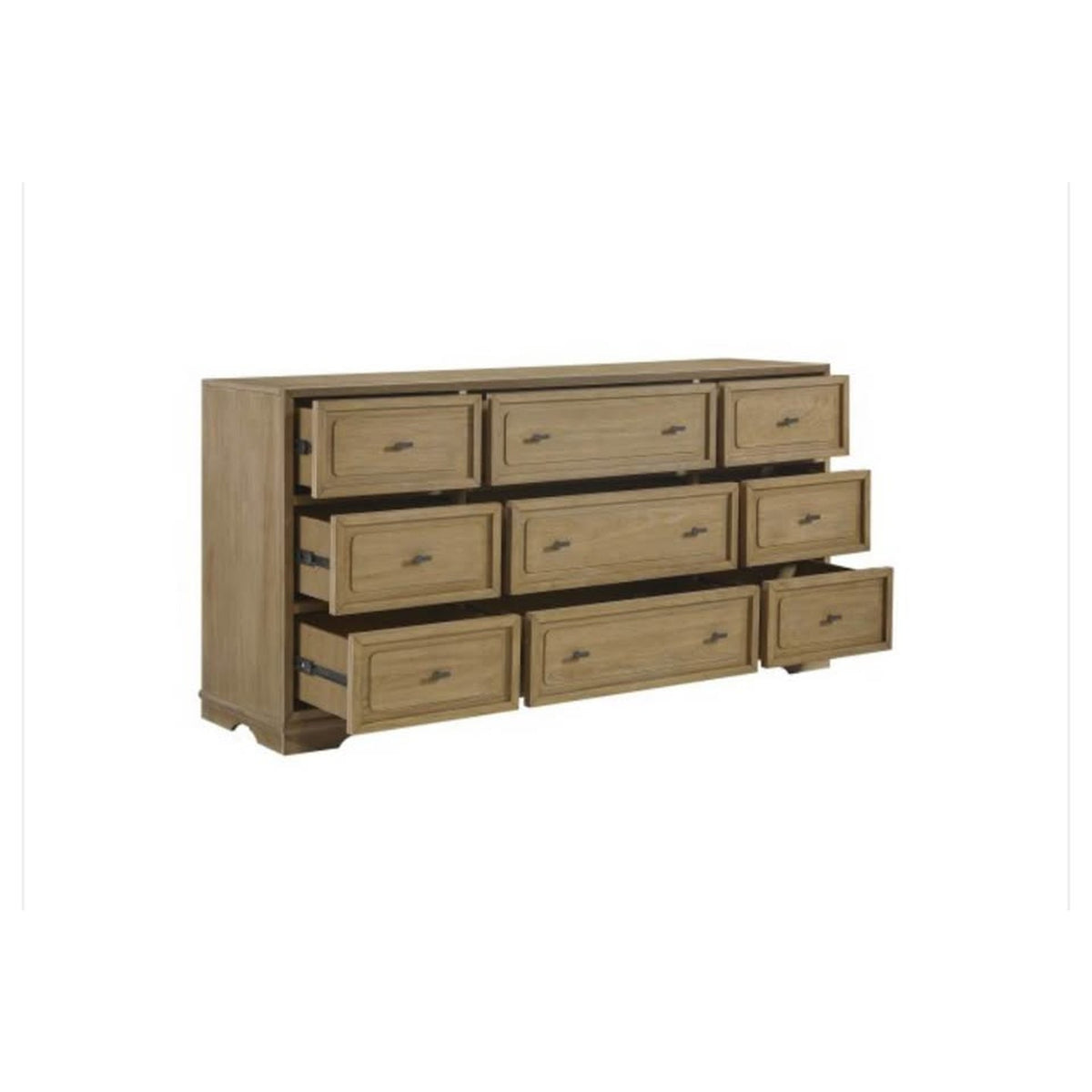 Light Oak 2-Piece Bedroom Set – 9 Drawer Dresser & 5 Drawer Chest – New Open Box Delivery Avail