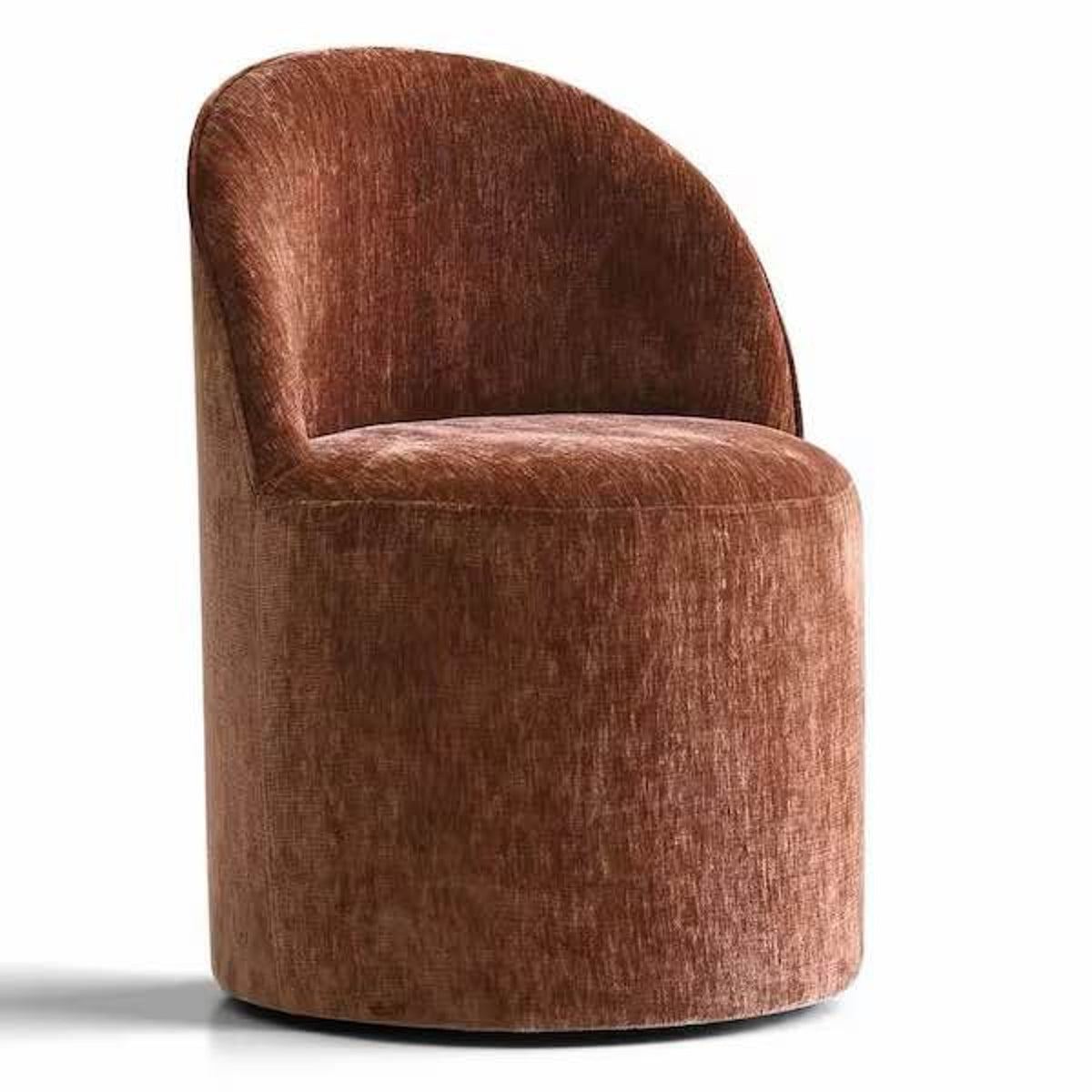 Set of 6 Rust Velvet Barrel Dining Chairs – New Open Box - $1200 Retail - Delivery Available
