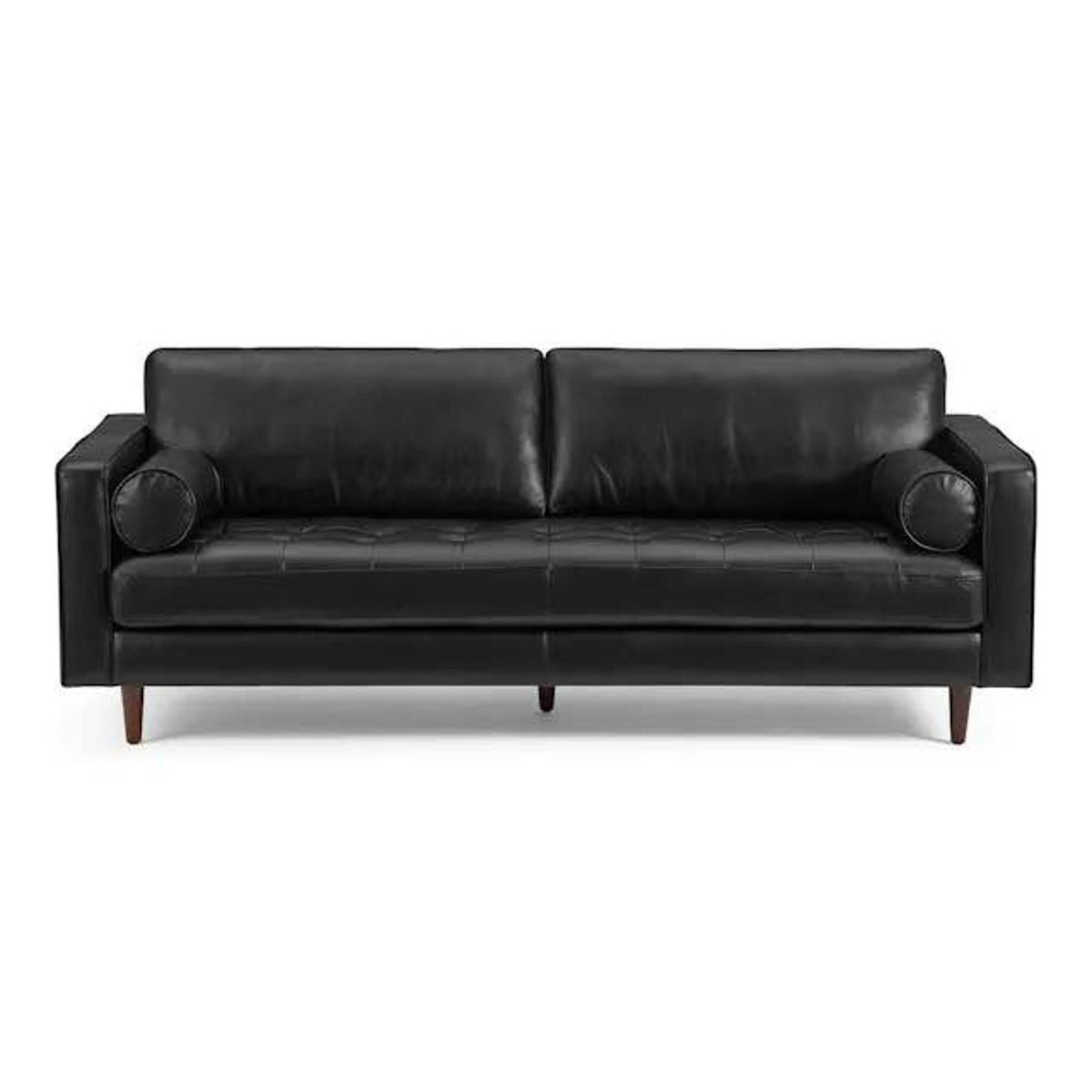 New Article Sven 88” Tufted Leather Sofa – Oxford Black – $1,699 Retail – Delivery Available
