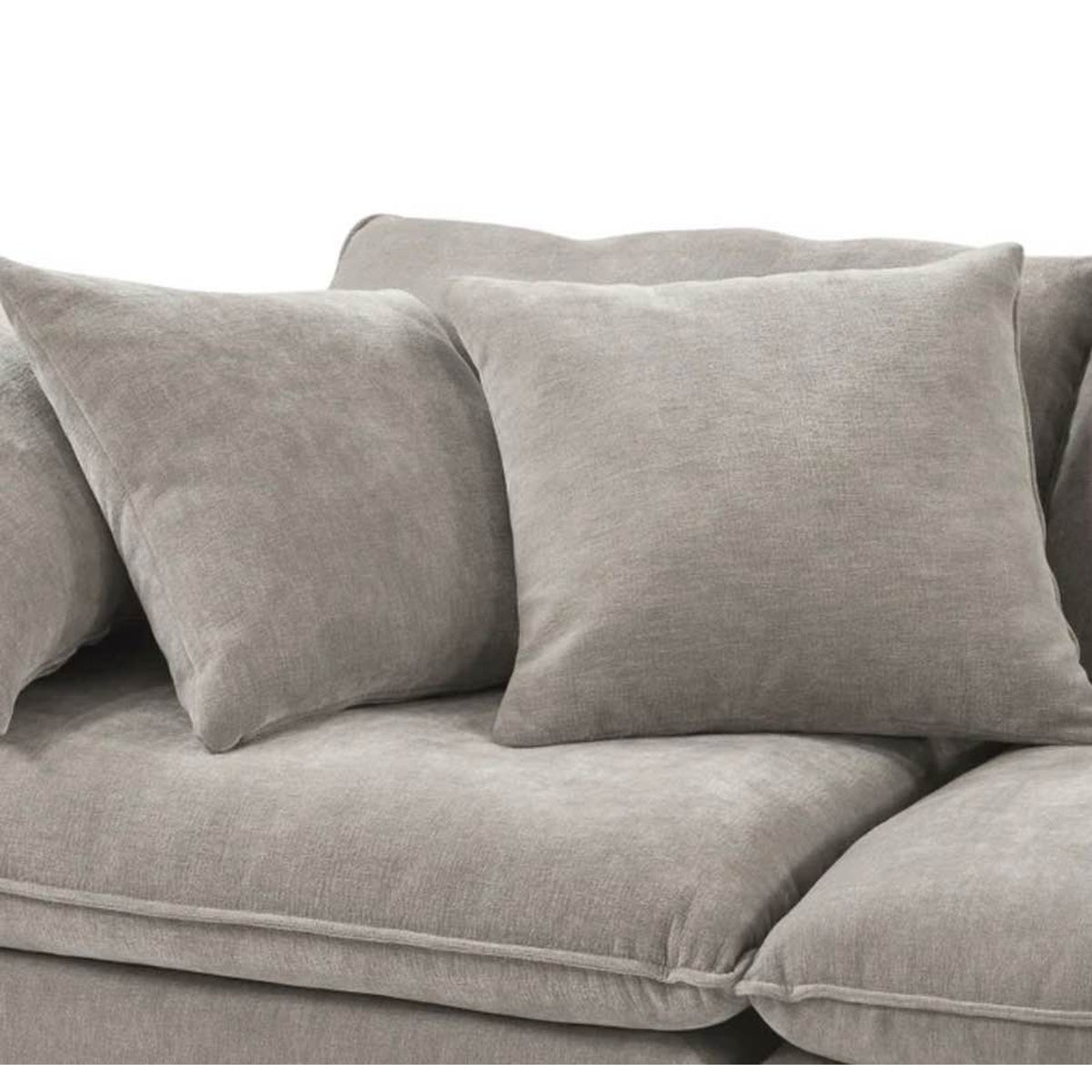 Sereen 6-Piece Modular Sectional Sofa w/Ottoman | Taupe | Oversized Deep Seat Cloud Style Cou