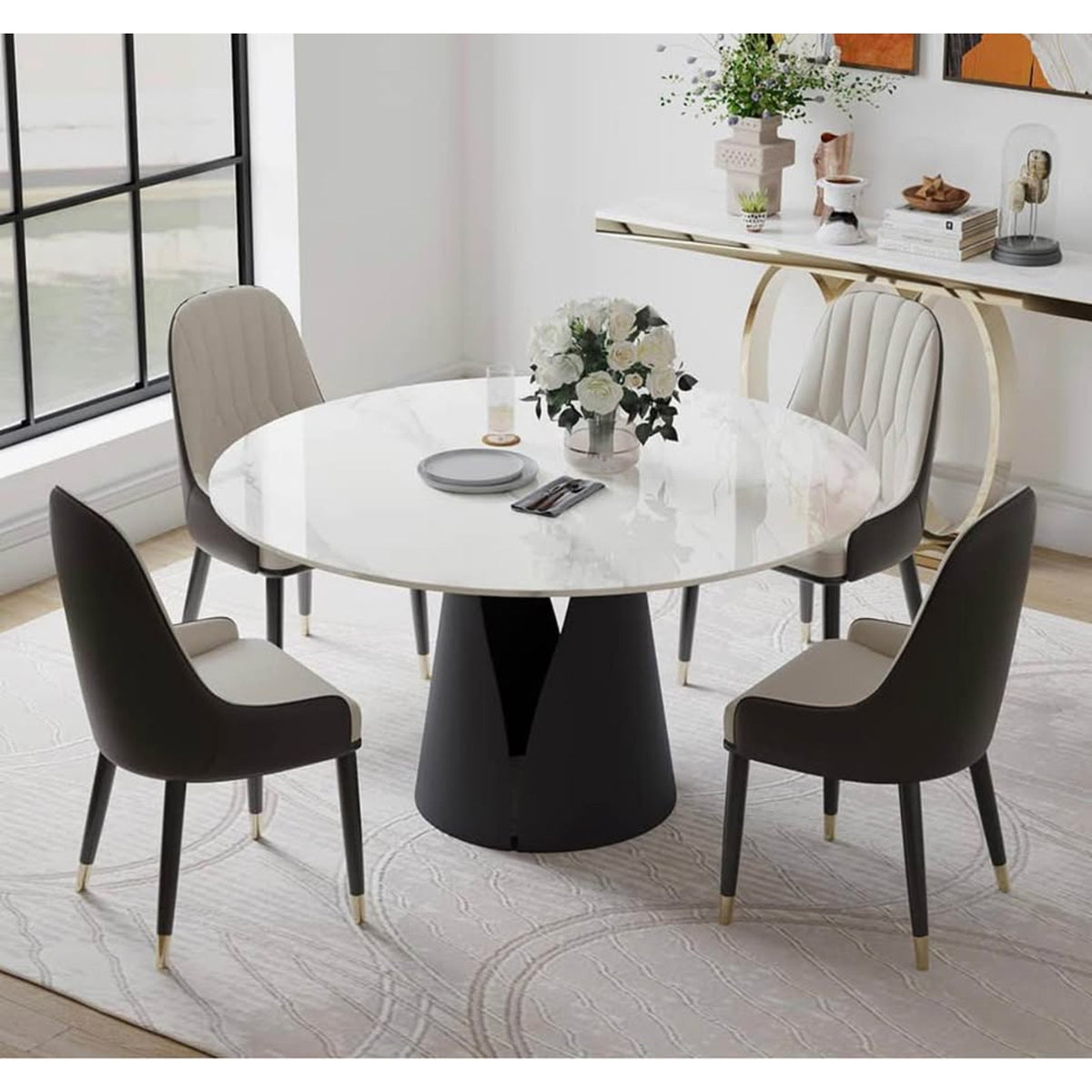 New 51” Sintered Stone Round Dining Table – $1,159 Retail – Delivery Available