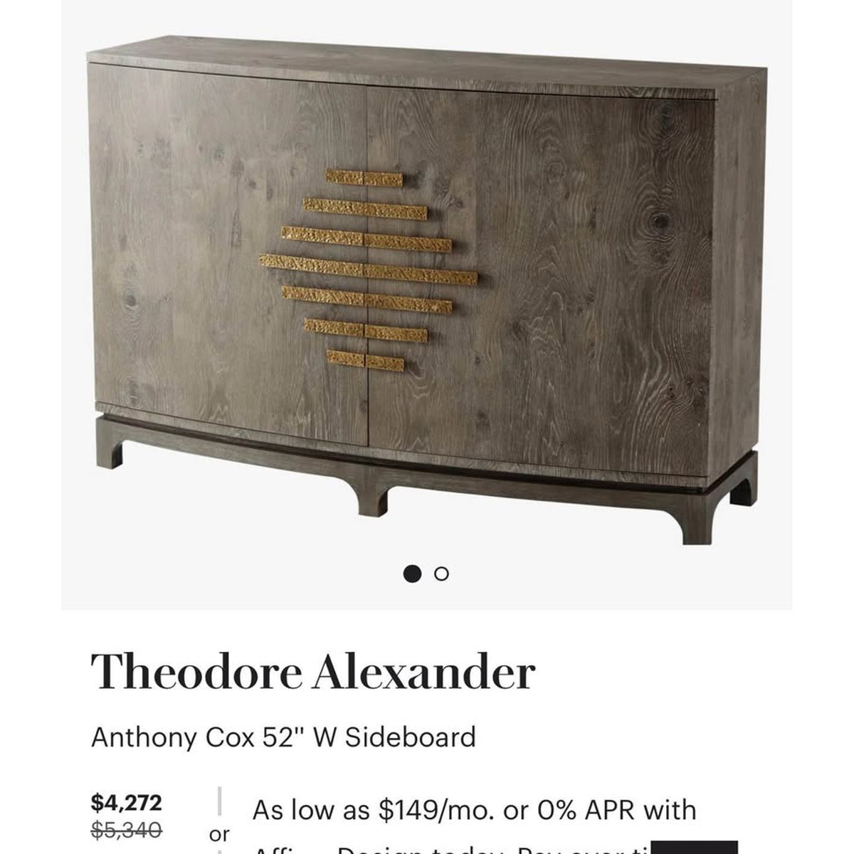 New Designer Sideboard $5340 Retail - Theodore Alexander Anthony Cox 52” Delivery Available