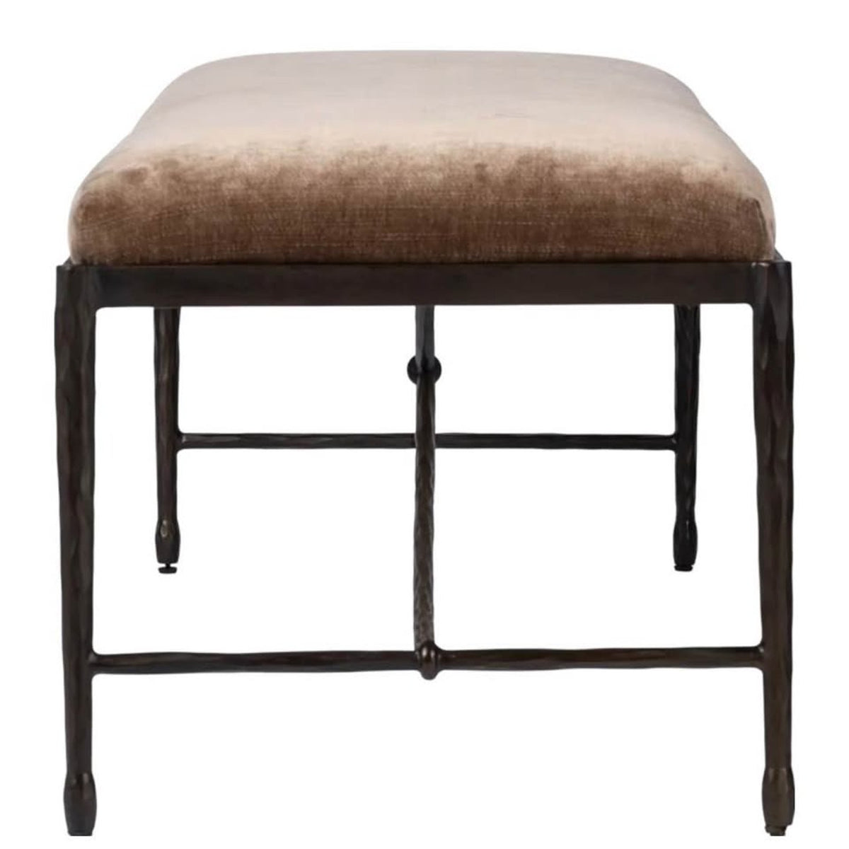 Four Hands Jade Upholstered Accent Bench – Altair Mushroom – New Open Box - Delivery Available