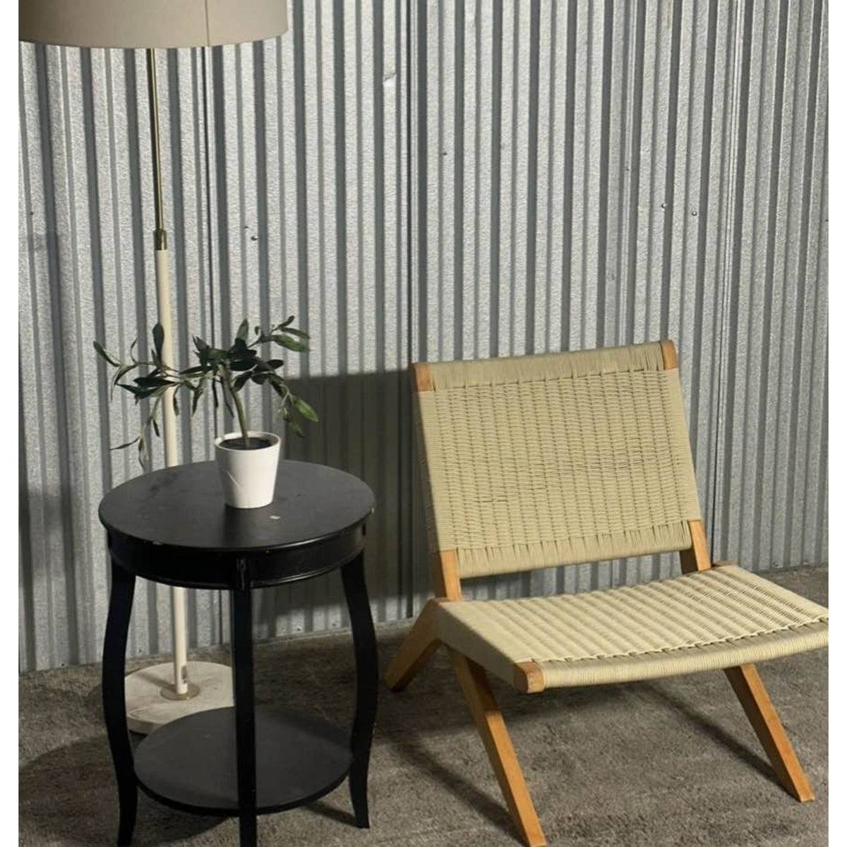 New Burrow Scout Chair in Sand Cord Teak $569 Retail “open box” Delivery Available