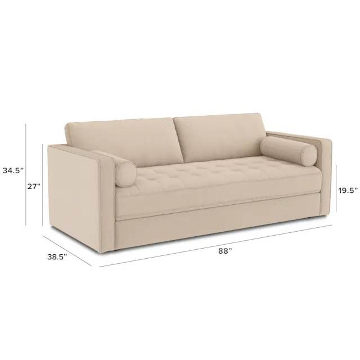 New Article Sven 88” Tufted Sofa Bed – Ratine Buff – $1,599 Retail – Open Box - Delivery Available