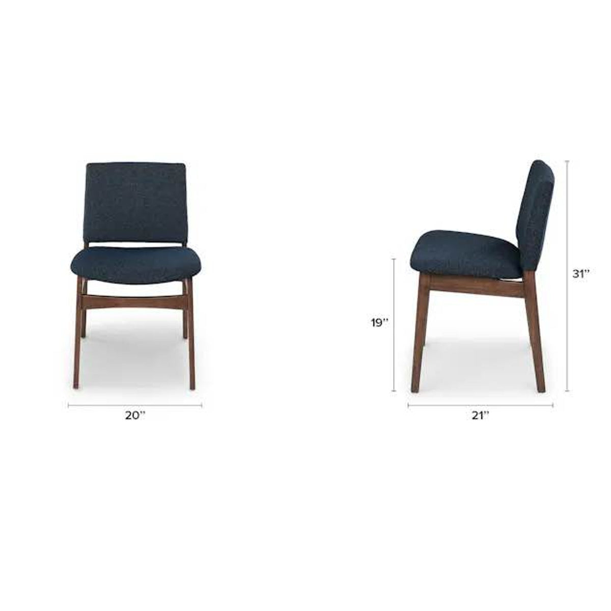 Article Nosh Dining Chairs – Walnut & Denim Blue
