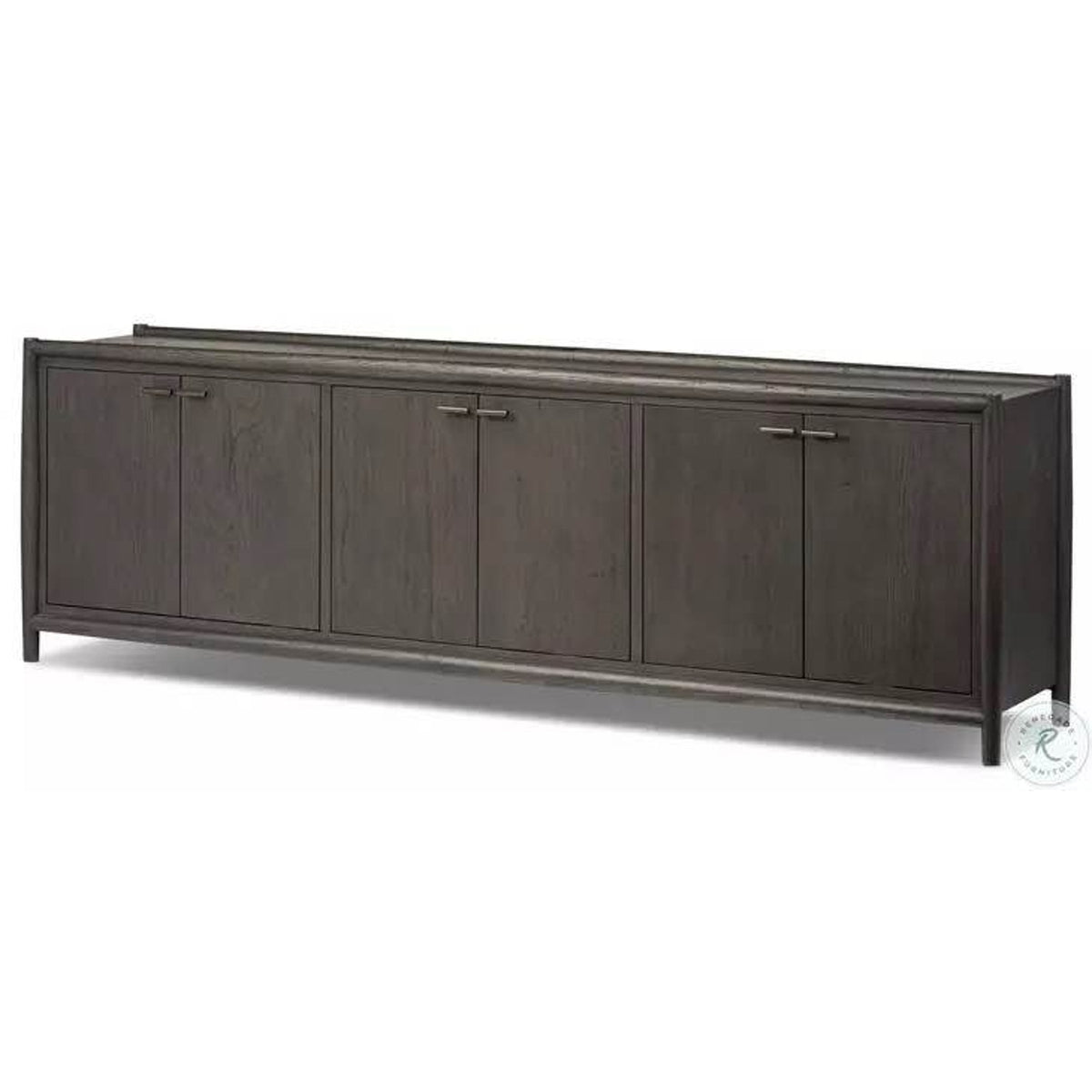 Four Hands Glenview 94” 6-Door Sideboard – Smoked Black – Retail $2,899 – Delivery Available