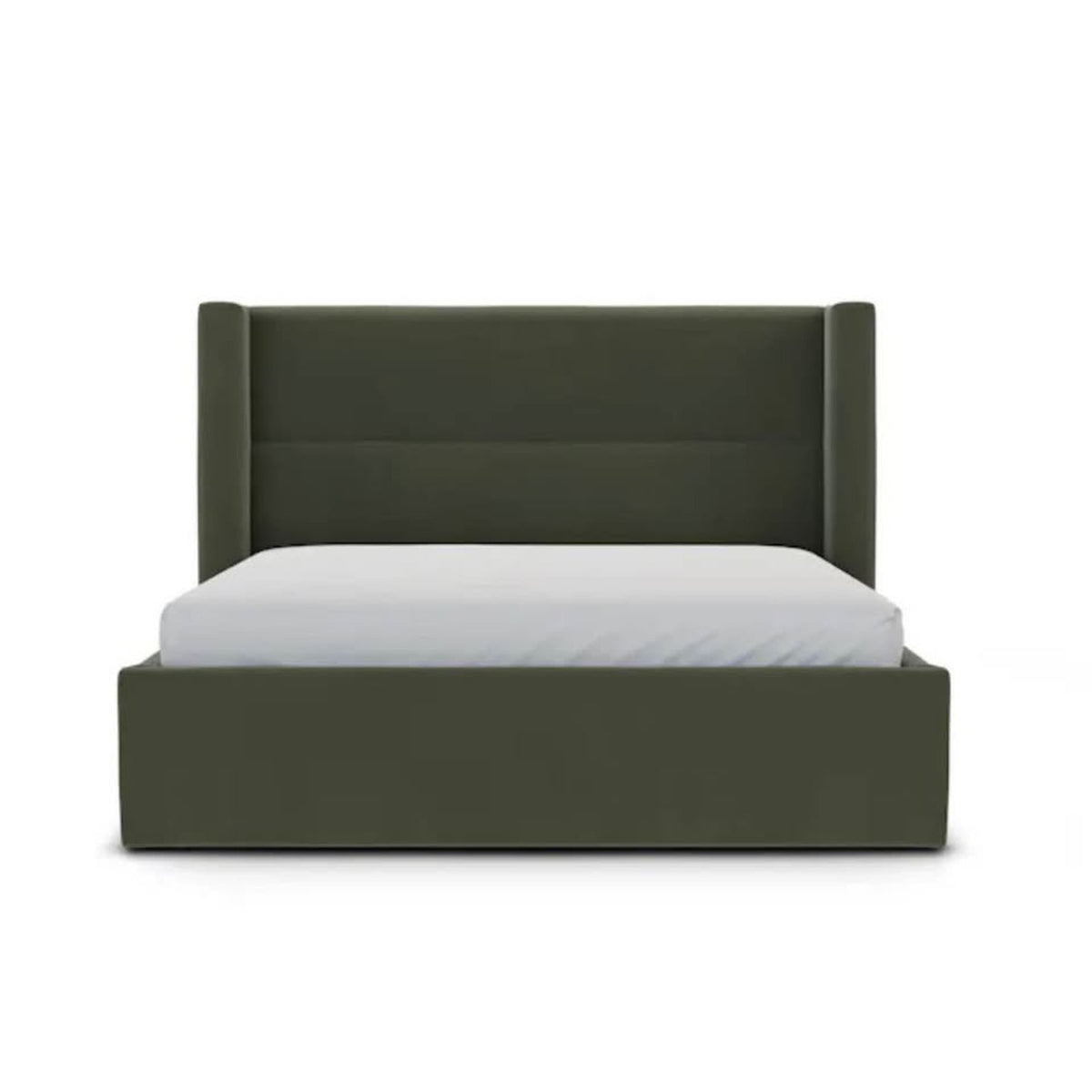 New Modern Green Velvet Queen Bed by Article Furniture – $1500 Retail “open box” Delivery Available