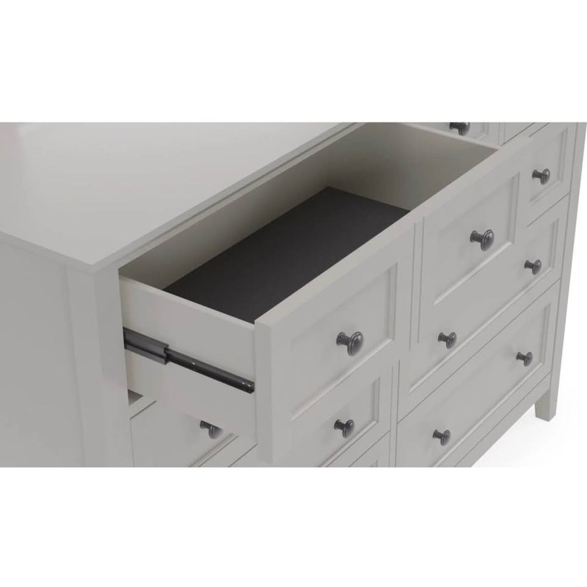 60” Gray 8-Drawer Solid Wood Dresser – New Open Box