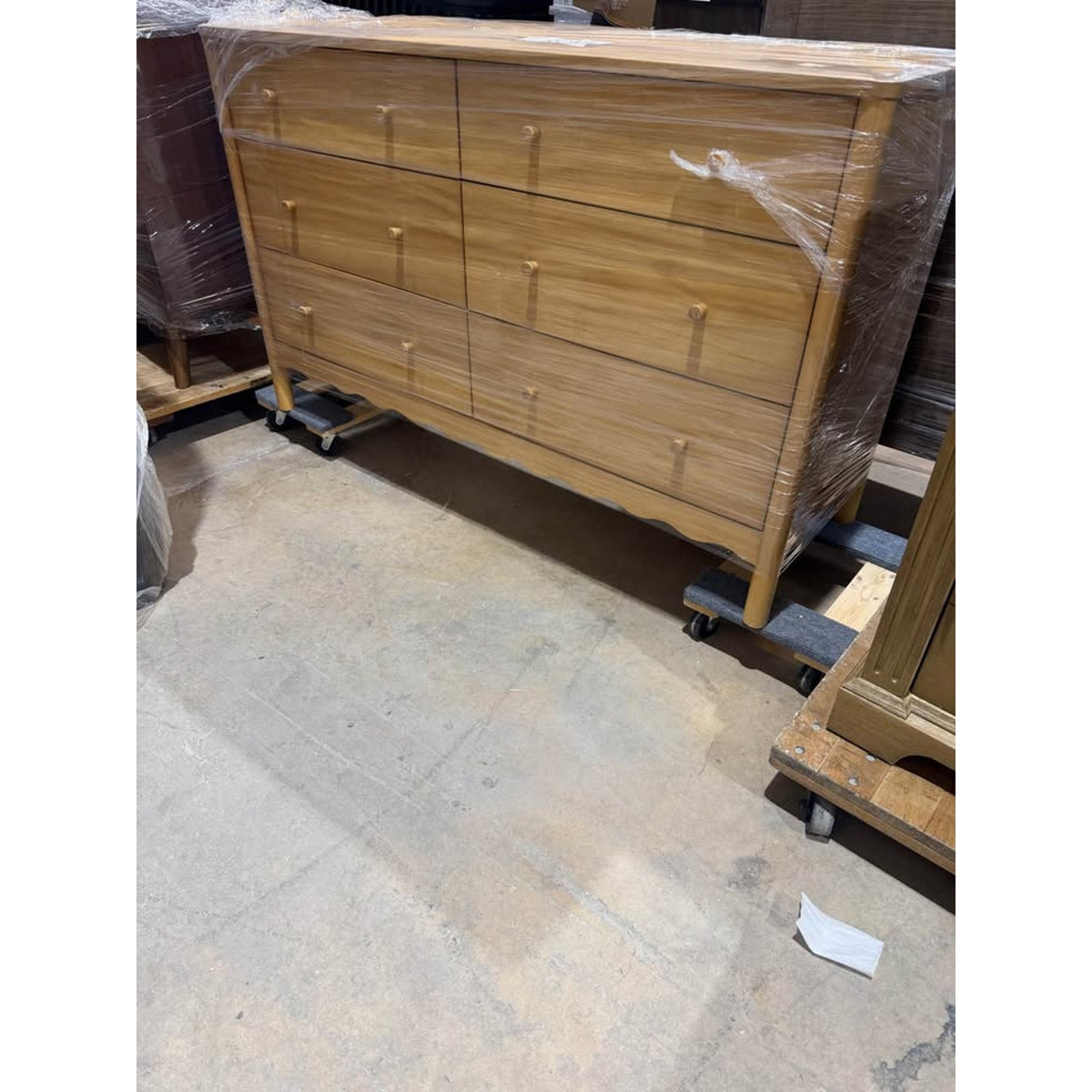 Million Dollar Baby Babyletto Swell 56” 6-Drawer Wide Dresser – Honey – New Open Box - Delivery