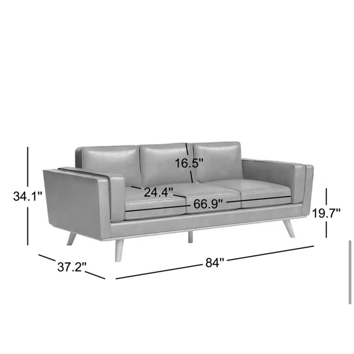 New 84” Vegan Leather Sofa – Olive Green - George Oliver Reeves - MCM - Delivery Available